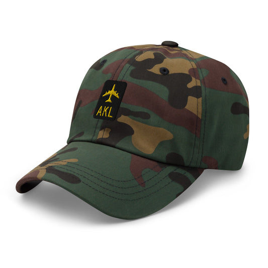 Jetliner Baseball Cap • Green Camo • AKL Auckland Souvenir • YHM Designs - Image 01