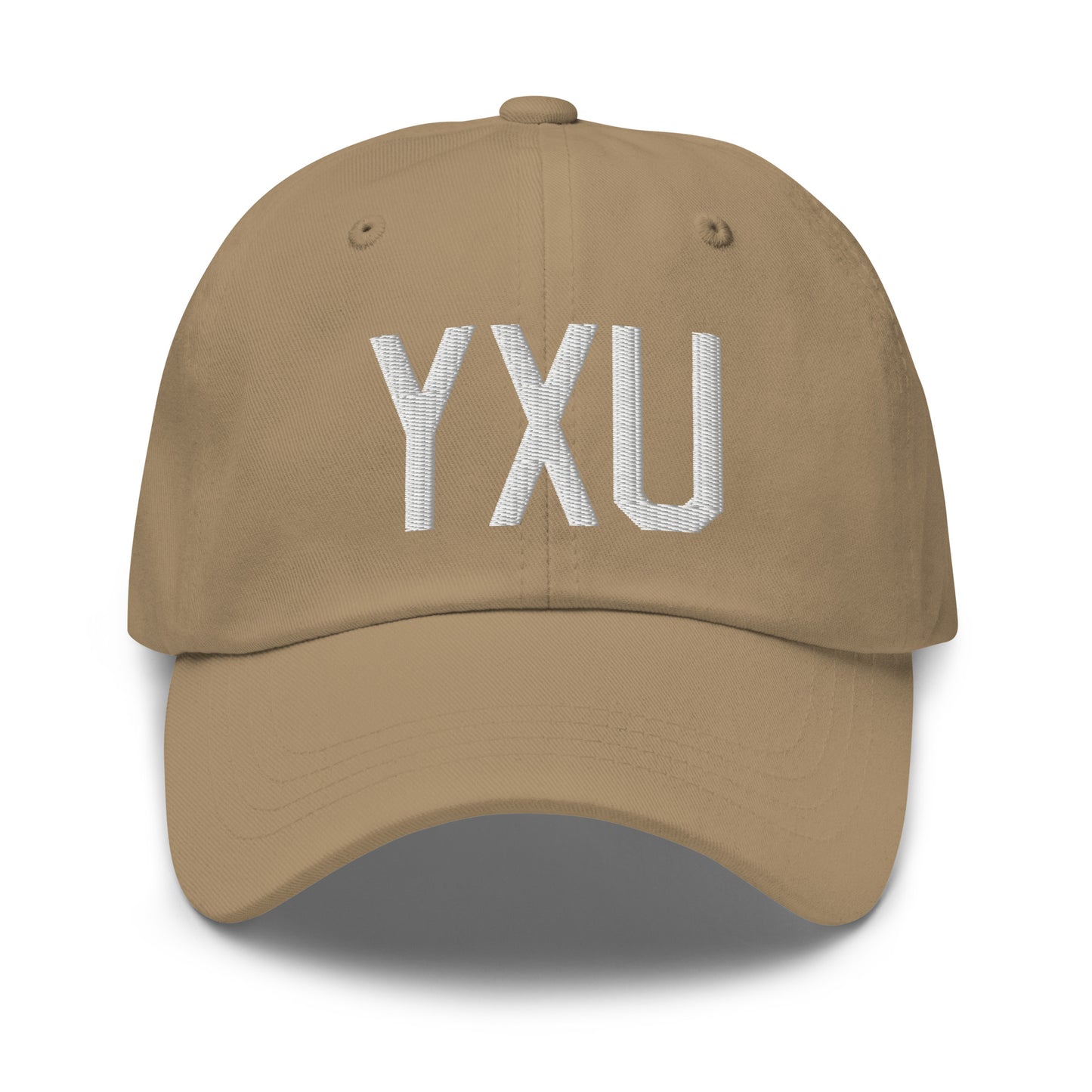 Airport Code Baseball Cap - White • YXU London • YHM Designs - Image 22