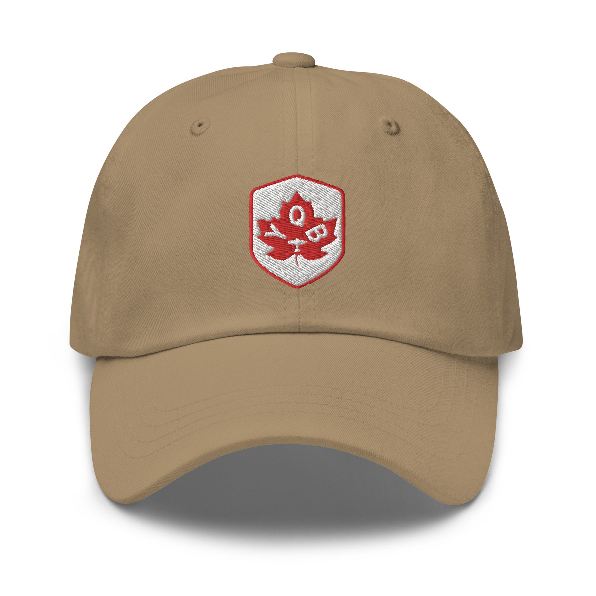 YQB Quebec City Baseball Cap • Maple Leaf Shield Design - Red & White • YHM Designs - Image 21
