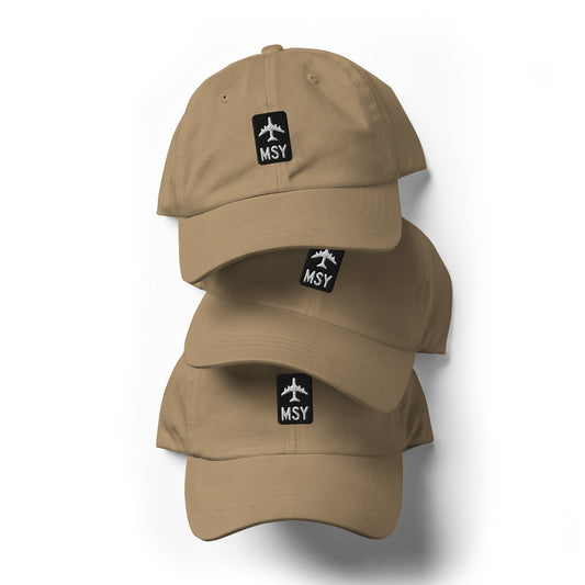 Jetliner Baseball Cap • Khaki • MSY New Orleans Souvenir • YHM Designs - Image 02