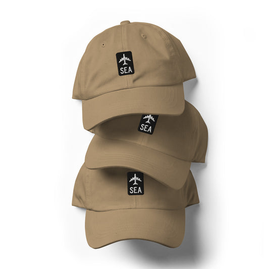 Jetliner Baseball Cap • Khaki • SEA Seattle Souvenir • YHM Designs - Image 02