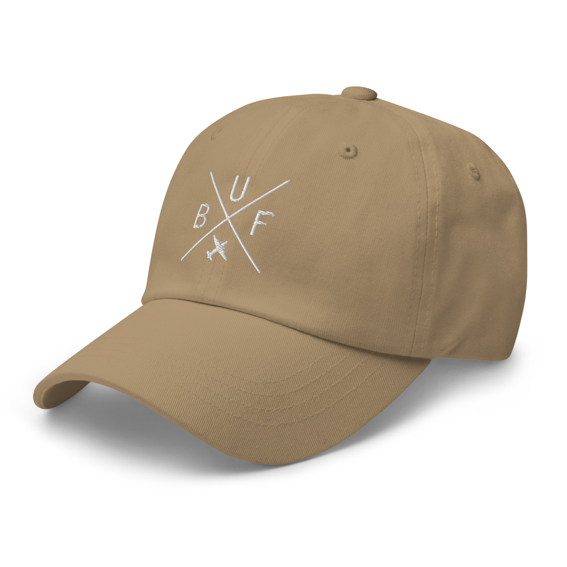 Crossed-X Dad Hat - White • BUF Buffalo • YHM Designs - Image 24