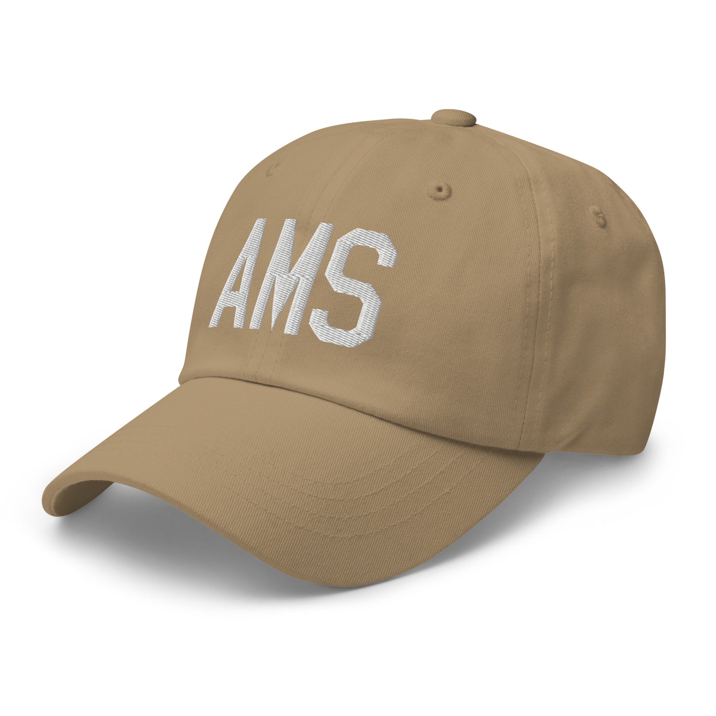 Airport Code Baseball Cap - White • AMS Amsterdam • YHM Designs - Image 24