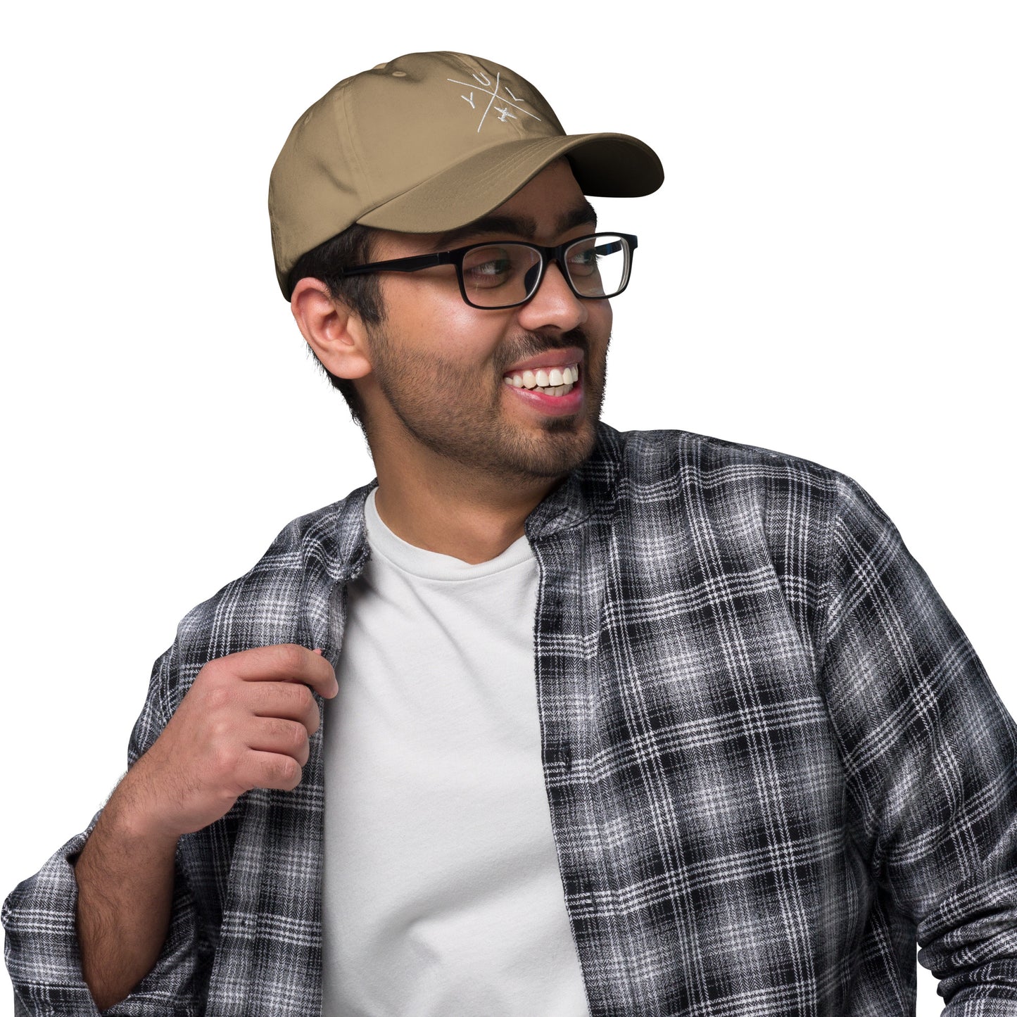 Crossed-X Dad Hat - White • YUL Montreal • YHM Designs - Image 07