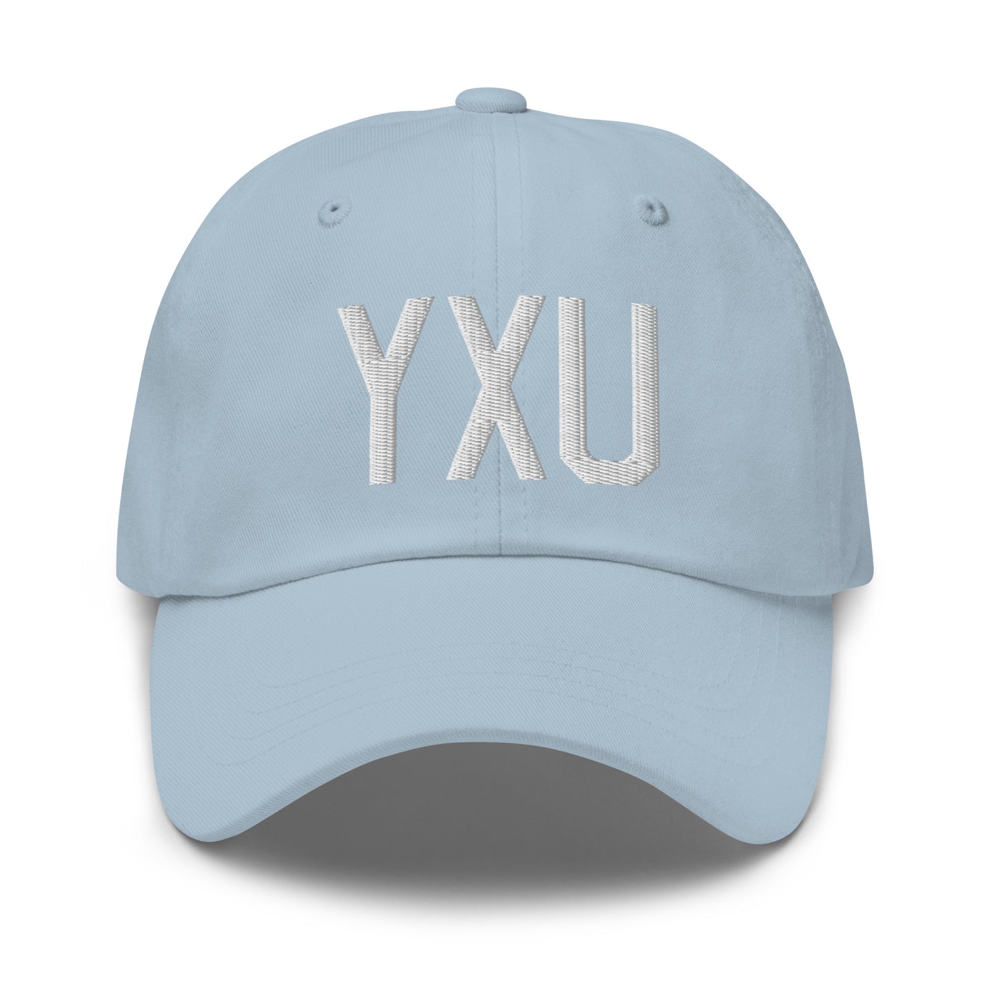 Airport Code Baseball Cap - White • YXU London • YHM Designs - Image 28