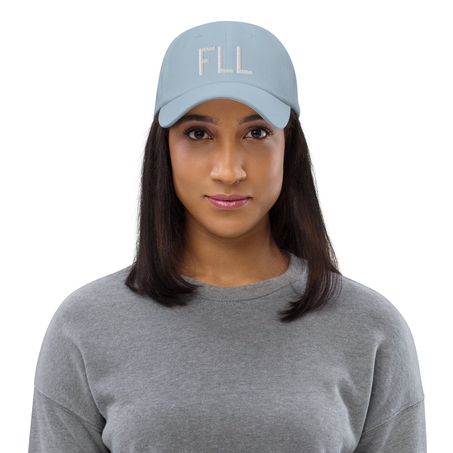 Airport Code Baseball Cap - White • FLL Fort Lauderdale • YHM Designs - Image 12
