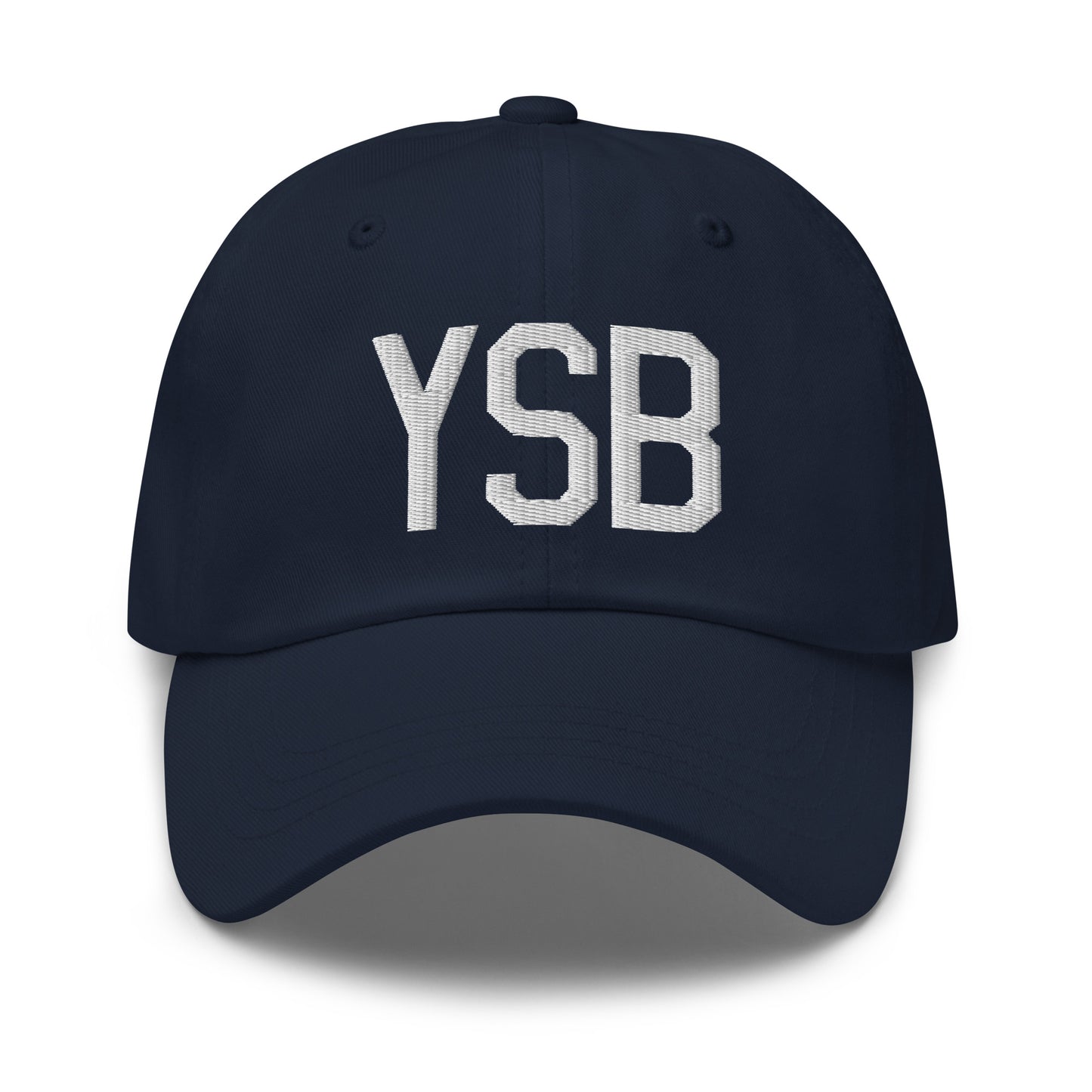 Airport Code Baseball Cap - White • YSB Sudbury • YHM Designs - Image 16
