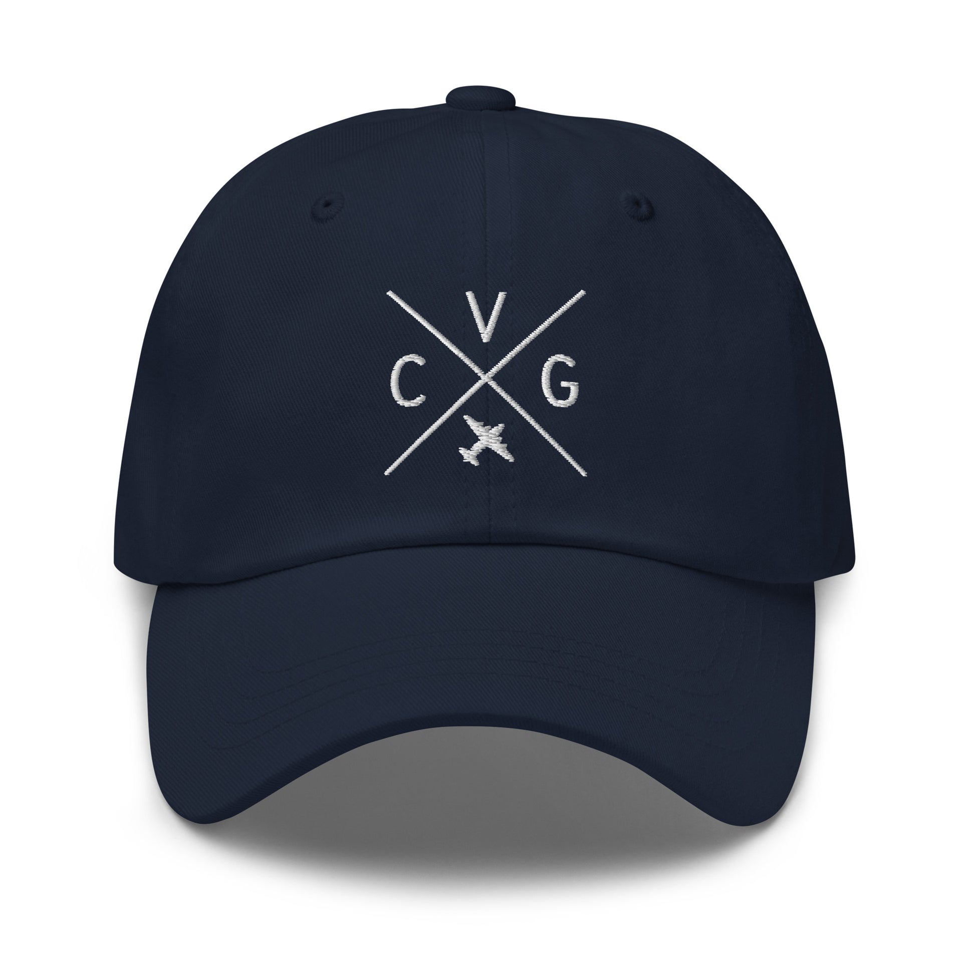 Crossed-X Dad Hat - White • CVG Cincinnati • YHM Designs - Image 16