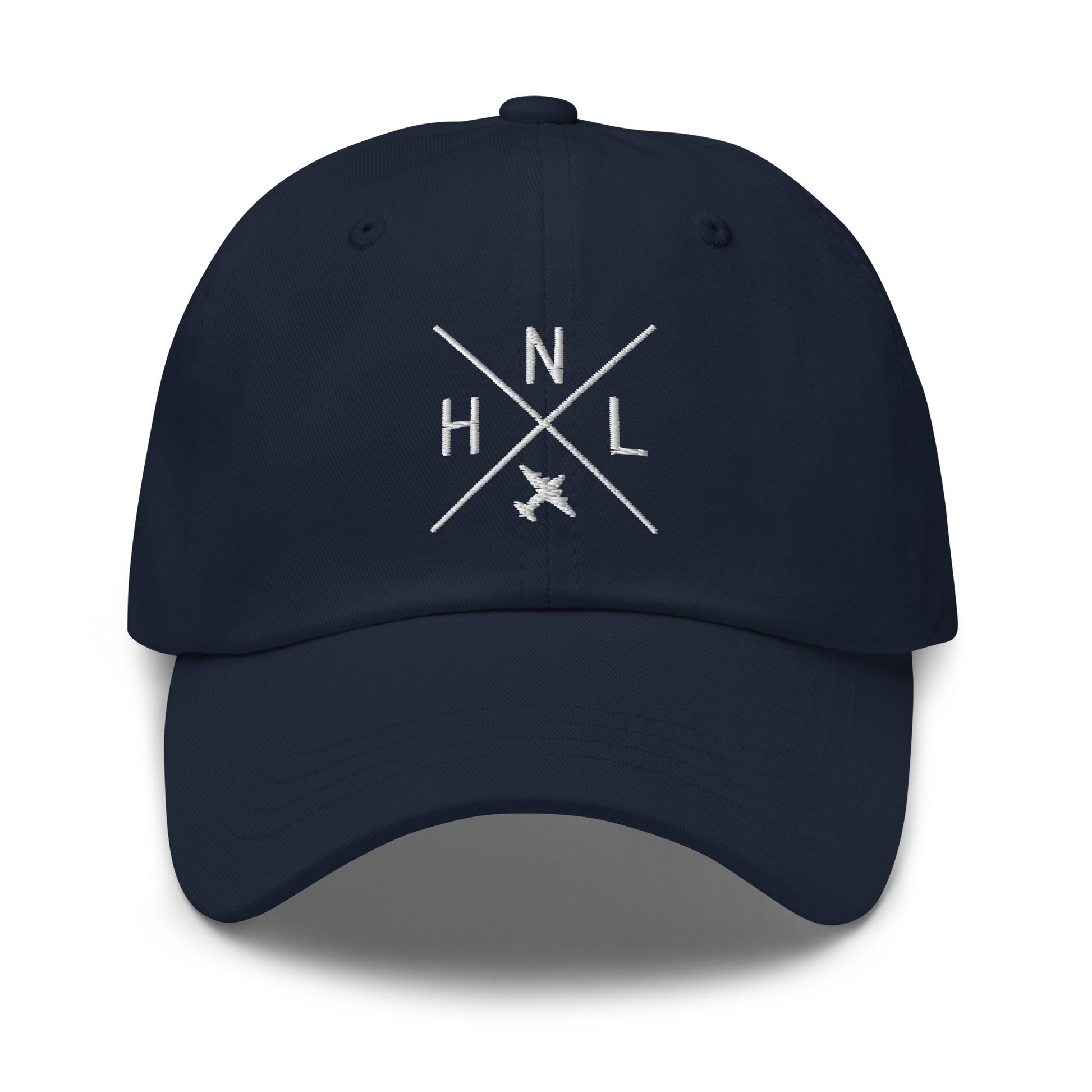 Crossed-X Dad Hat - White • HNL Honolulu • YHM Designs - Image 16