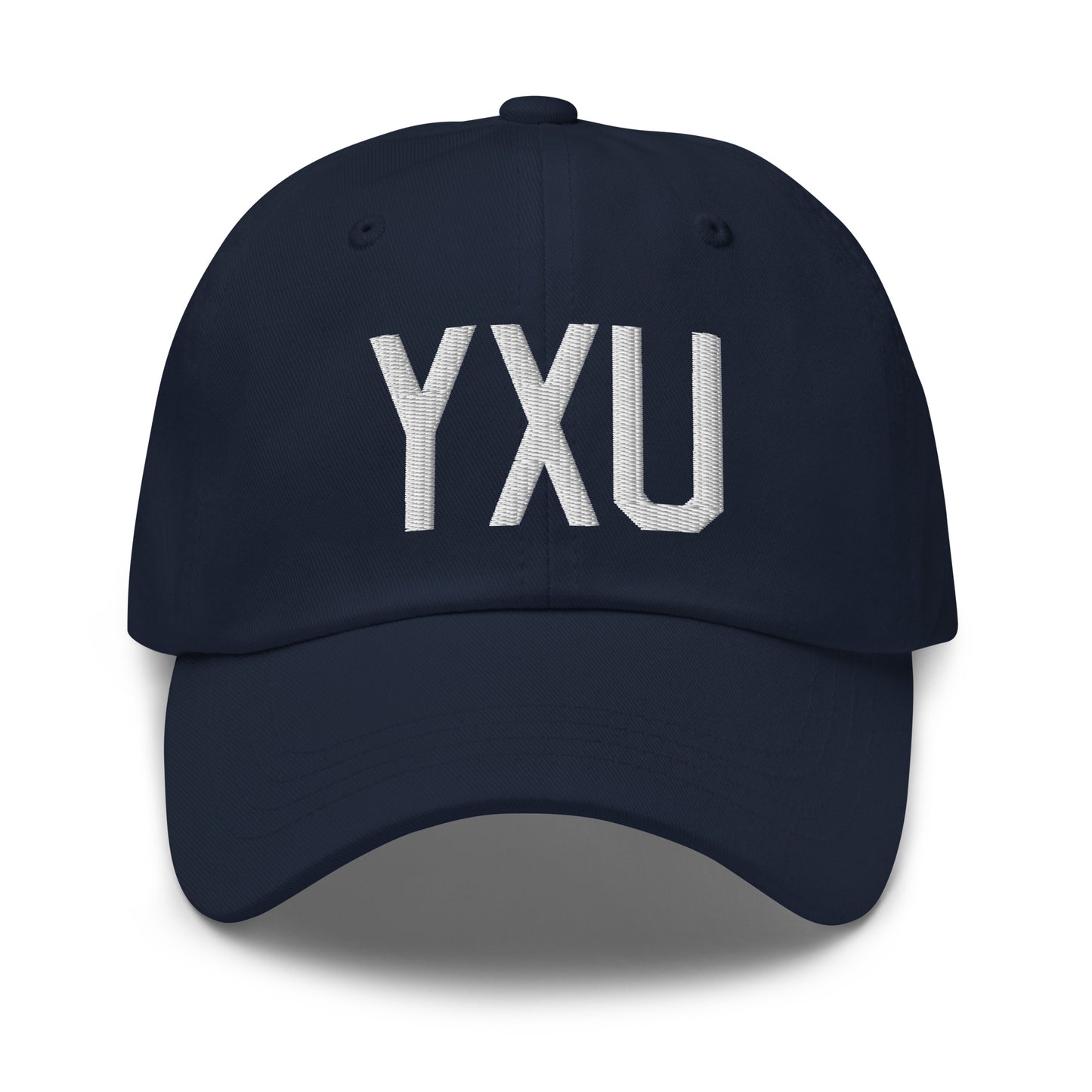 Airport Code Baseball Cap - White • YXU London • YHM Designs - Image 16