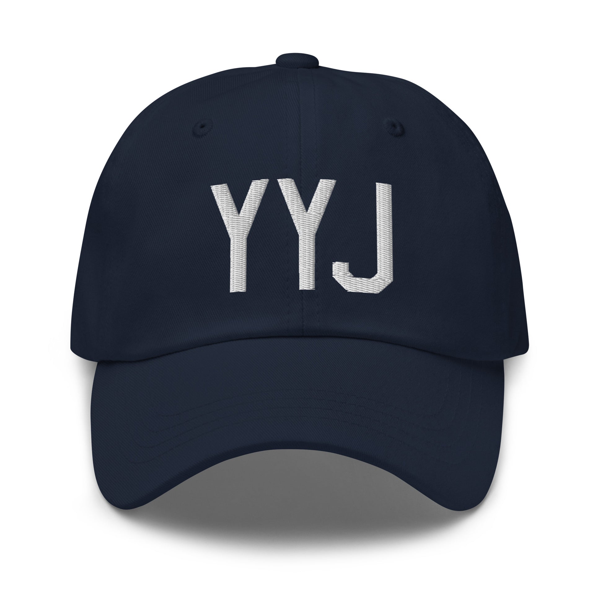 Airport Code Baseball Cap - White • YYJ Victoria • YHM Designs - Image 16