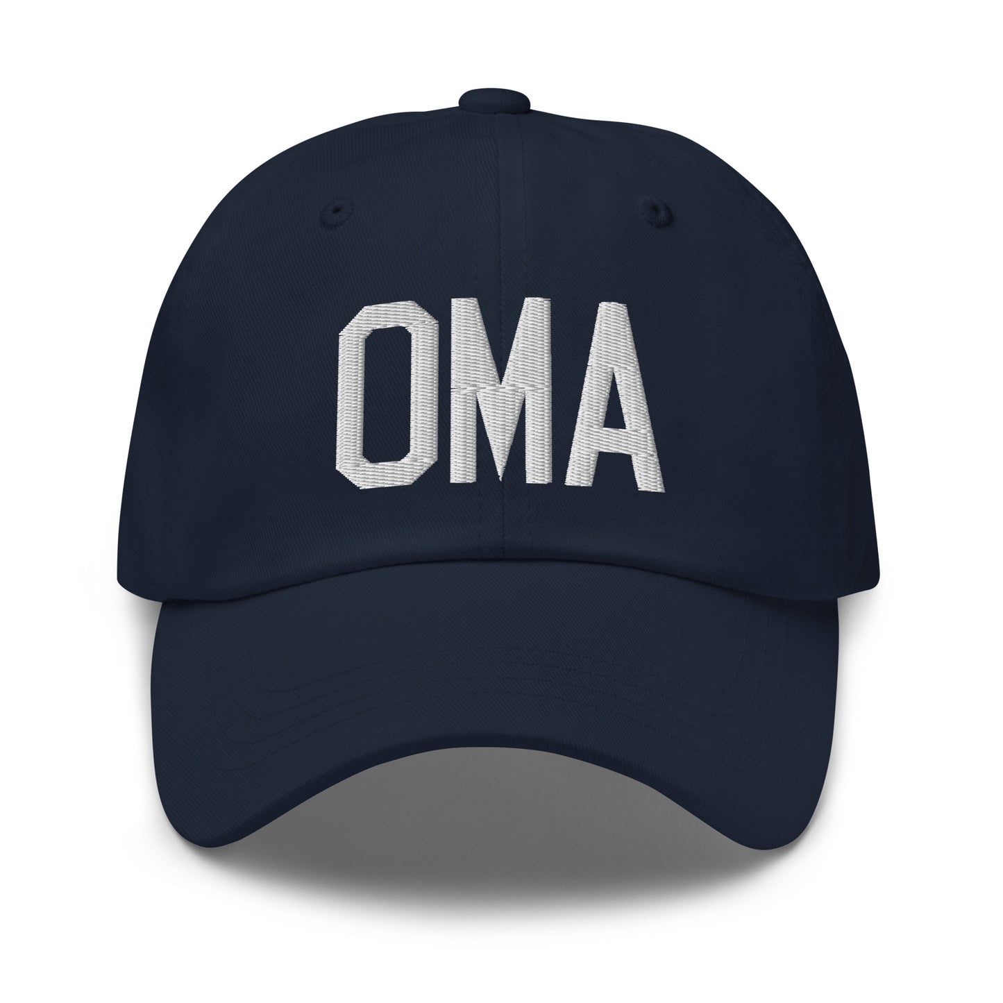 Airport Code Baseball Cap - White • OMA Omaha • YHM Designs - Image 16