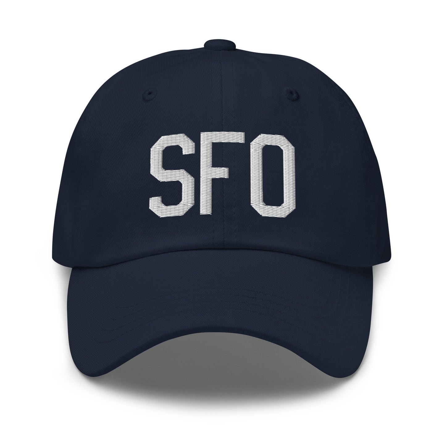 Airport Code Baseball Cap - White • SFO San Francisco • YHM Designs - Image 16