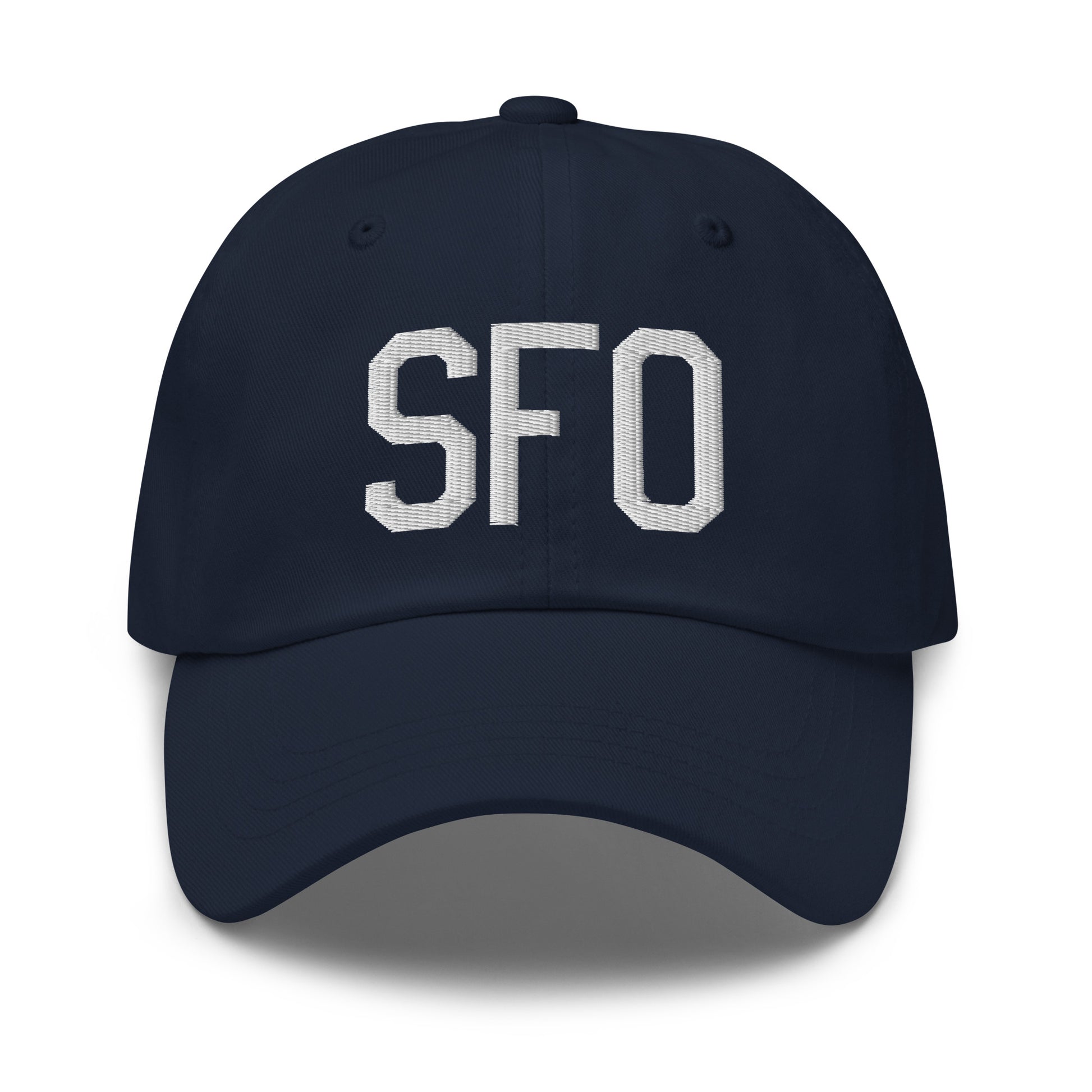 Airport Code Baseball Cap - White • SFO San Francisco • YHM Designs - Image 16