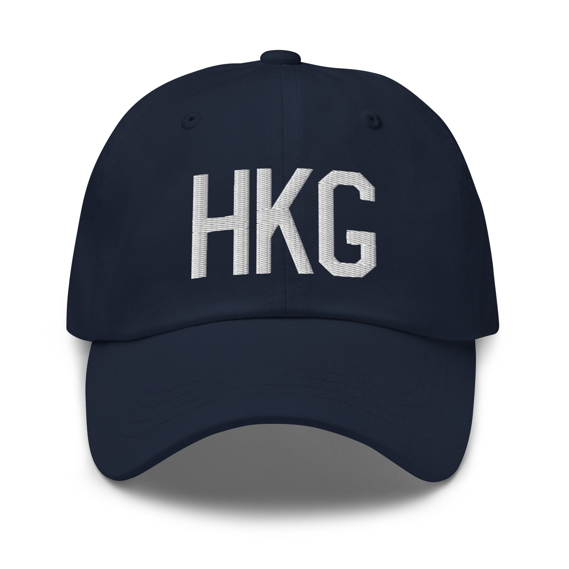 Airport Code Baseball Cap - White • HKG Hong Kong • YHM Designs - Image 16