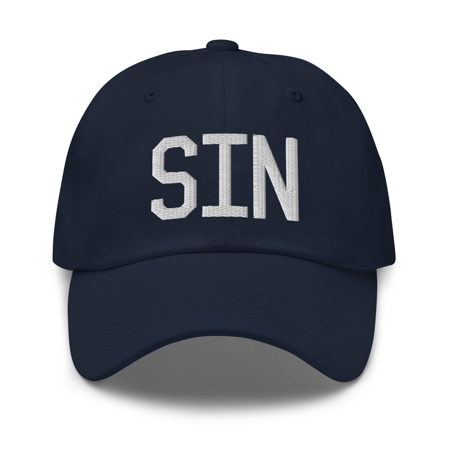 Airport Code Baseball Cap - White • SIN Singapore • YHM Designs - Image 16