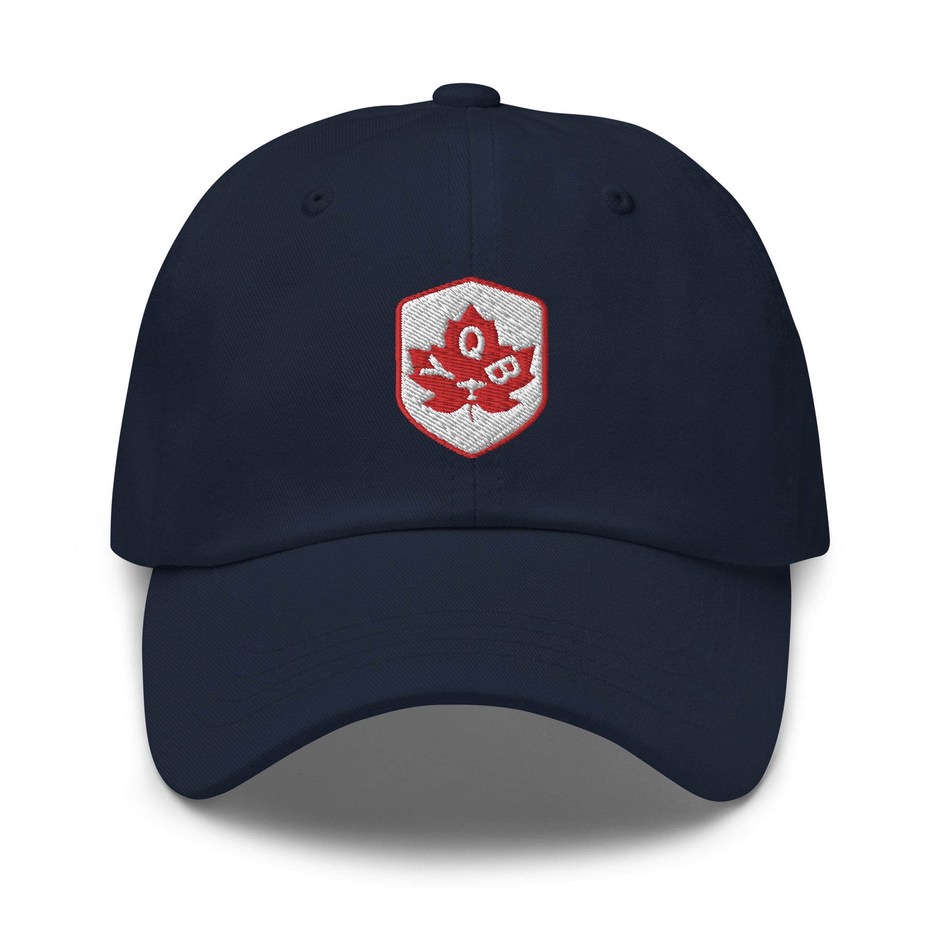 YQB Quebec City Baseball Cap • Maple Leaf Shield Design - Red & White • YHM Designs - Image 13