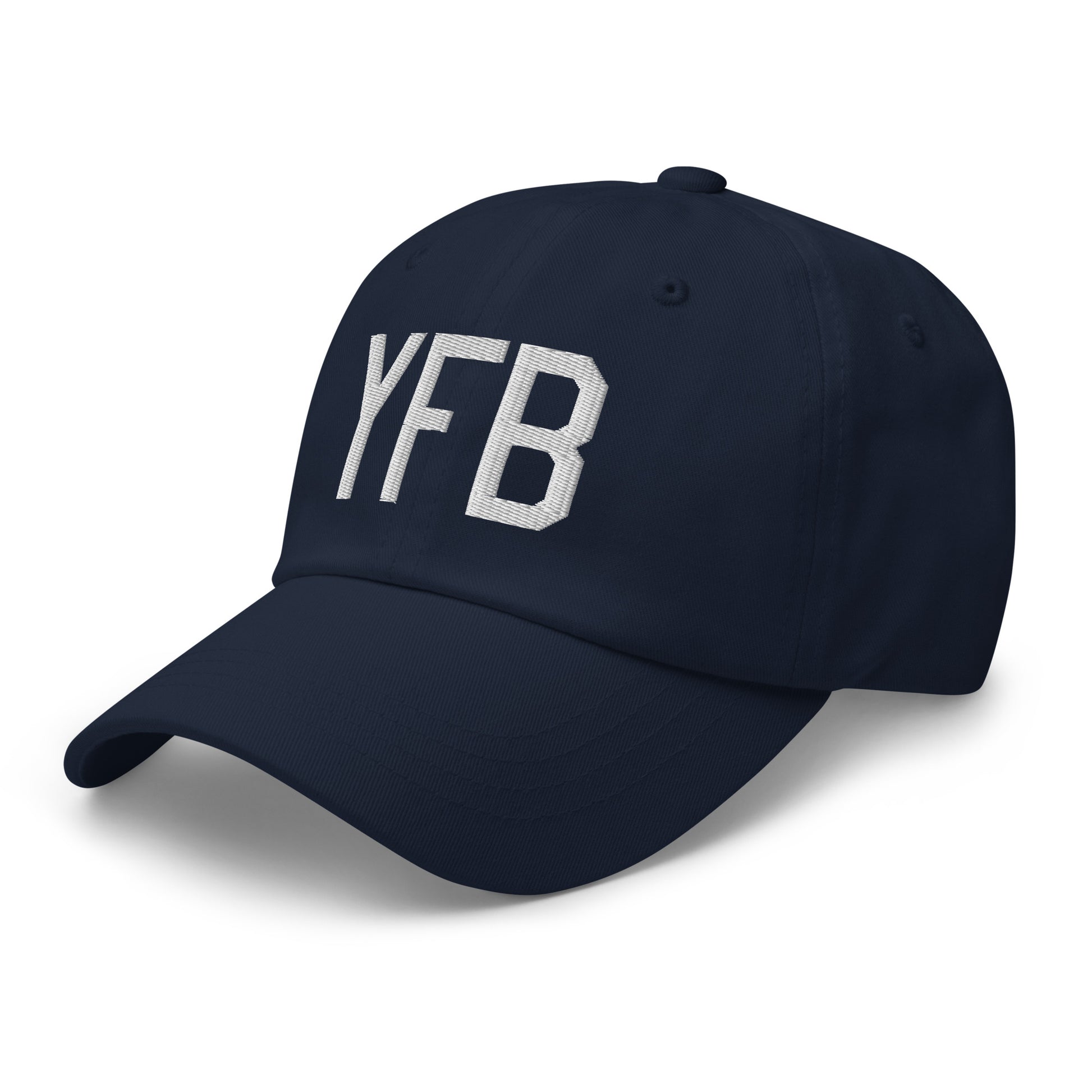 Airport Code Baseball Cap - White • YFB Iqaluit • YHM Designs - Image 18