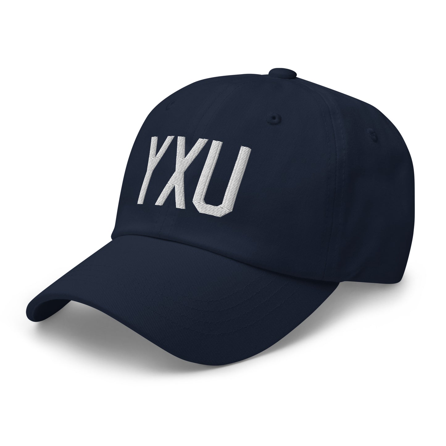 Airport Code Baseball Cap - White • YXU London • YHM Designs - Image 18