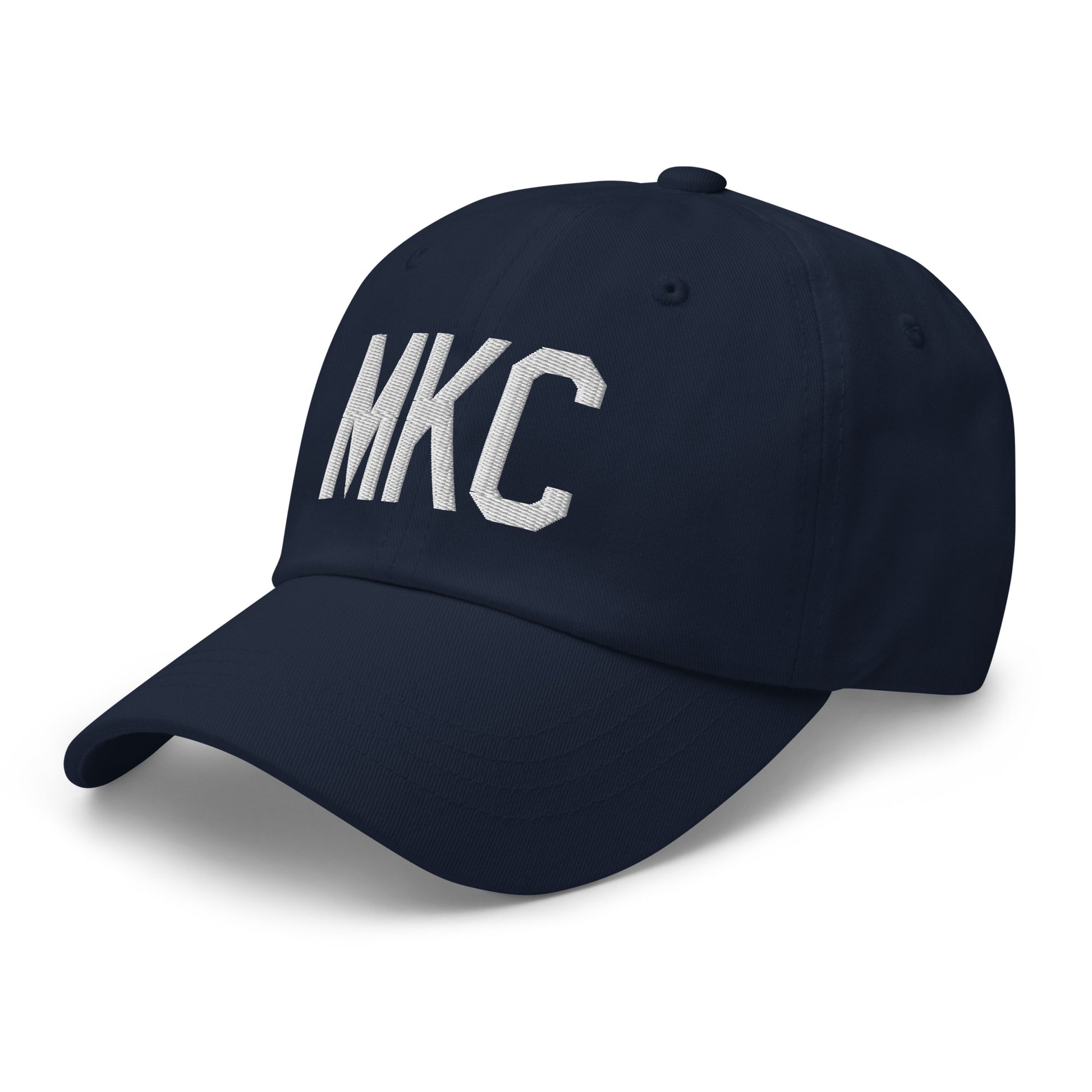 Airport Code Baseball Cap - White • MKC Kansas City • YHM Designs - Image 18