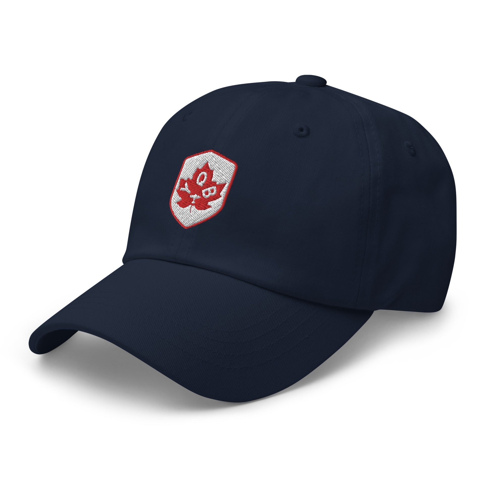 YQB Quebec City Baseball Cap • Maple Leaf Shield Design - Red & White • YHM Designs - Image 14