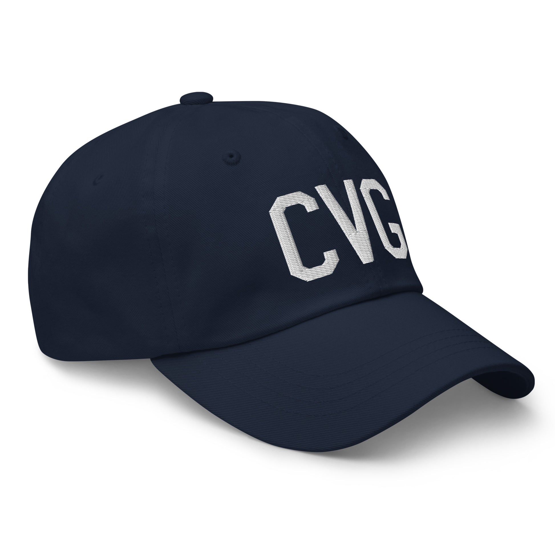Airport Code Baseball Cap - White • CVG Cincinnati • YHM Designs - Image 17