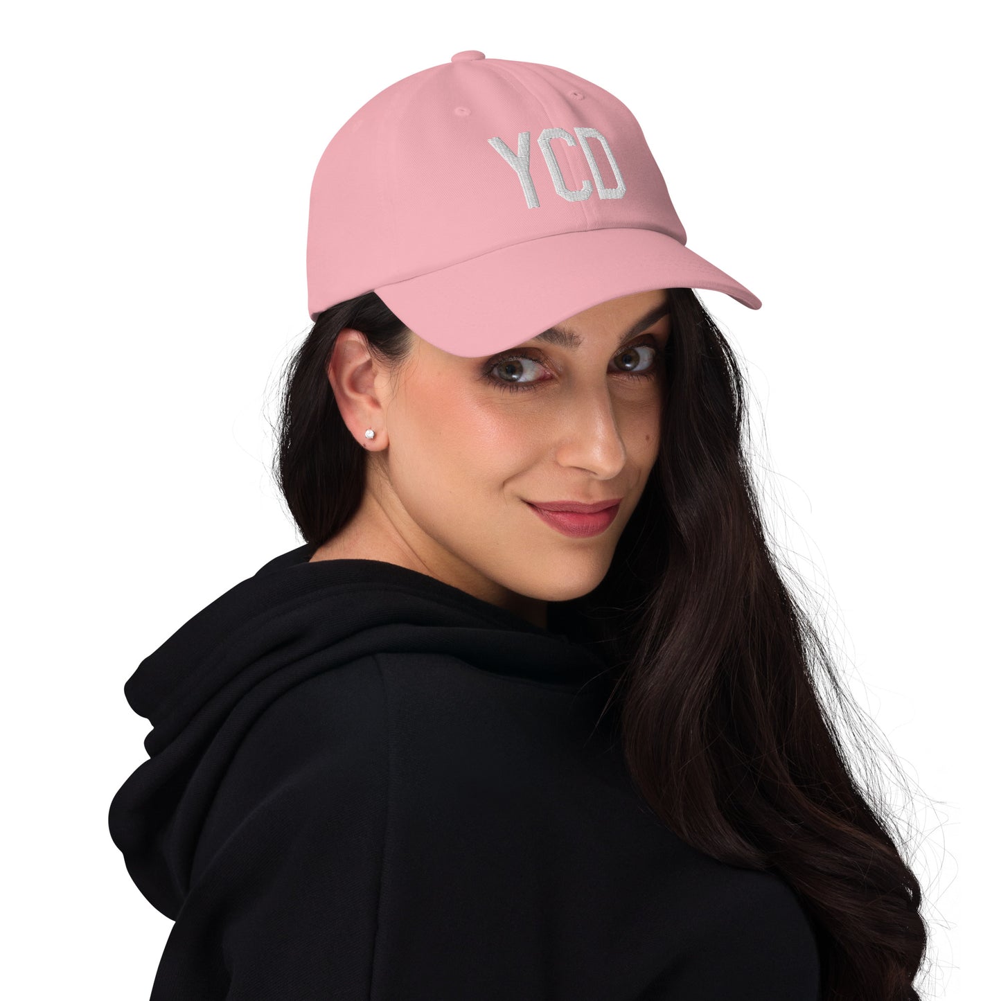 Airport Code Baseball Cap - White • YCD Nanaimo • YHM Designs - Image 10