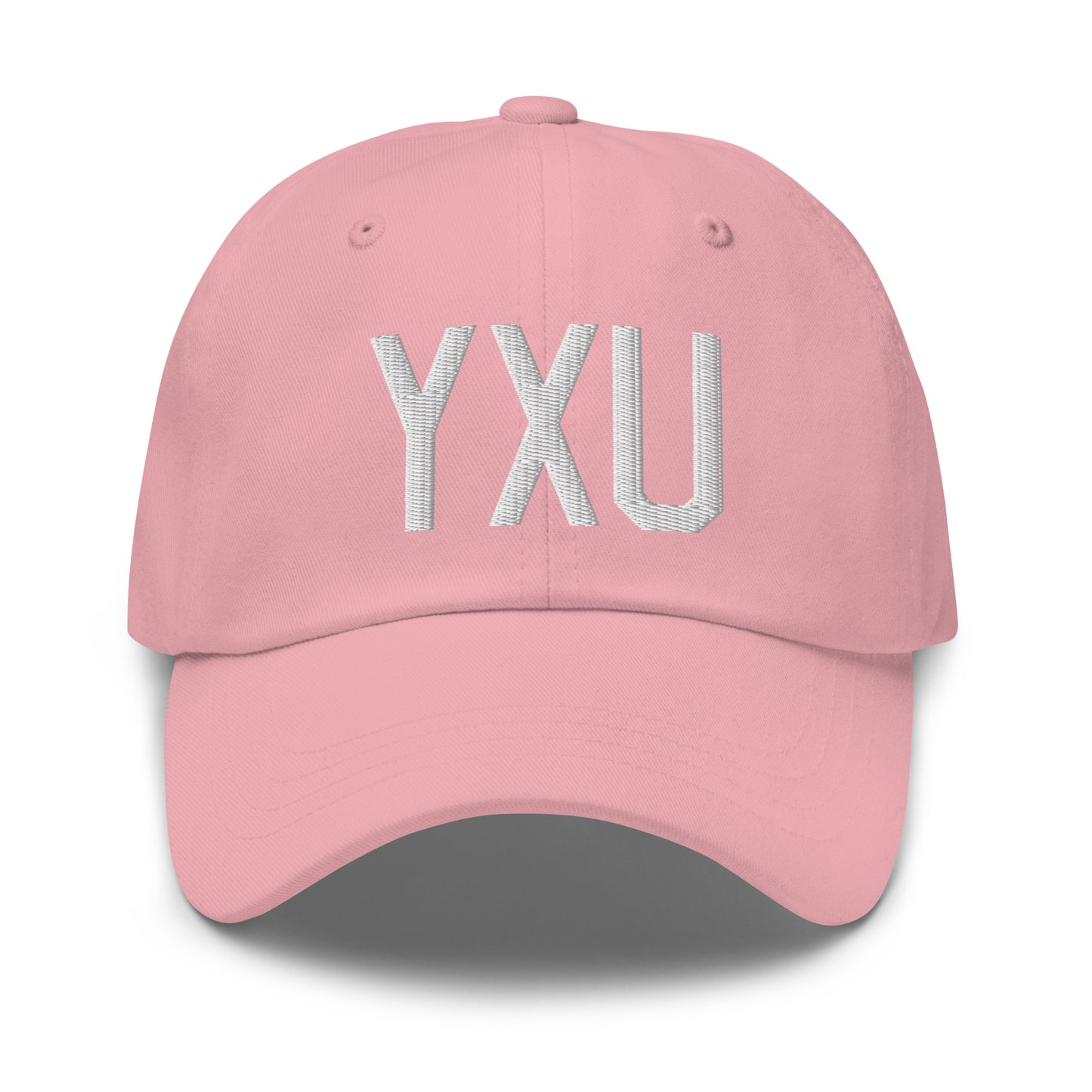 Airport Code Baseball Cap - White • YXU London • YHM Designs - Image 25