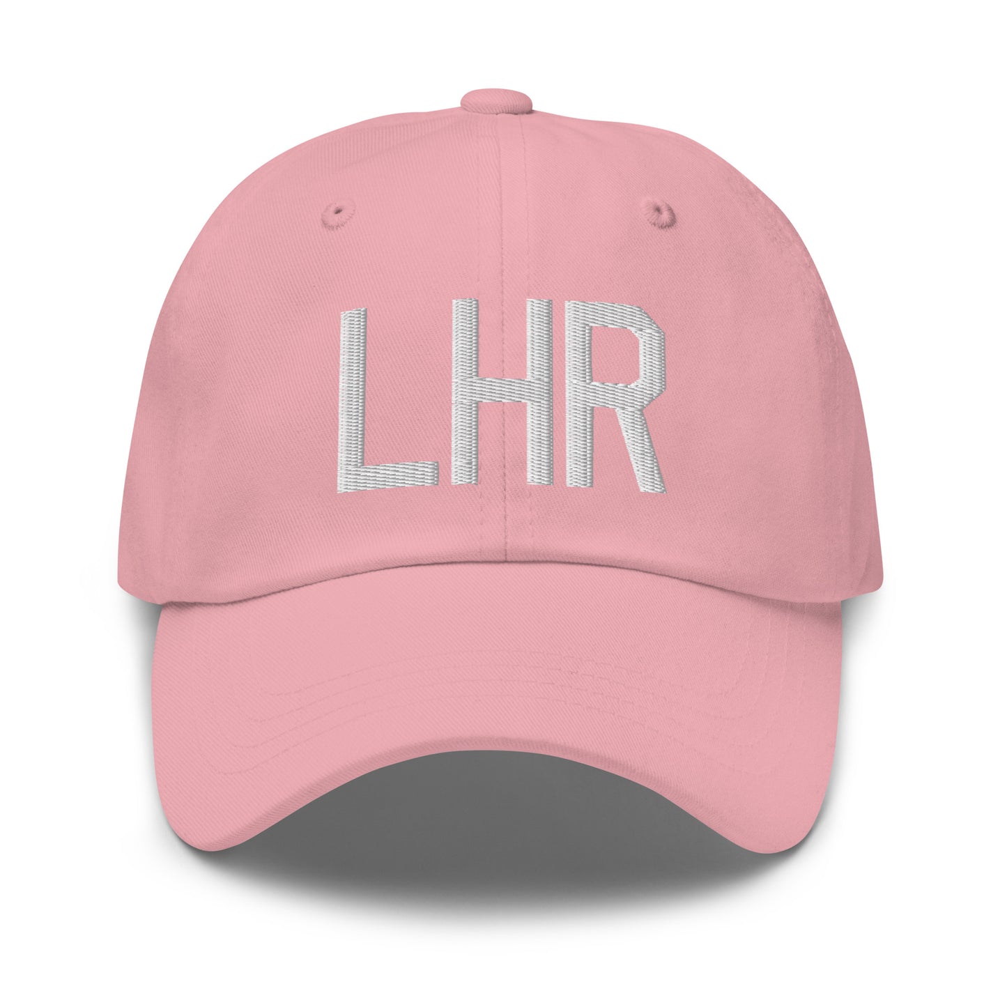 Airport Code Baseball Cap - White • LHR London • YHM Designs - Image 25
