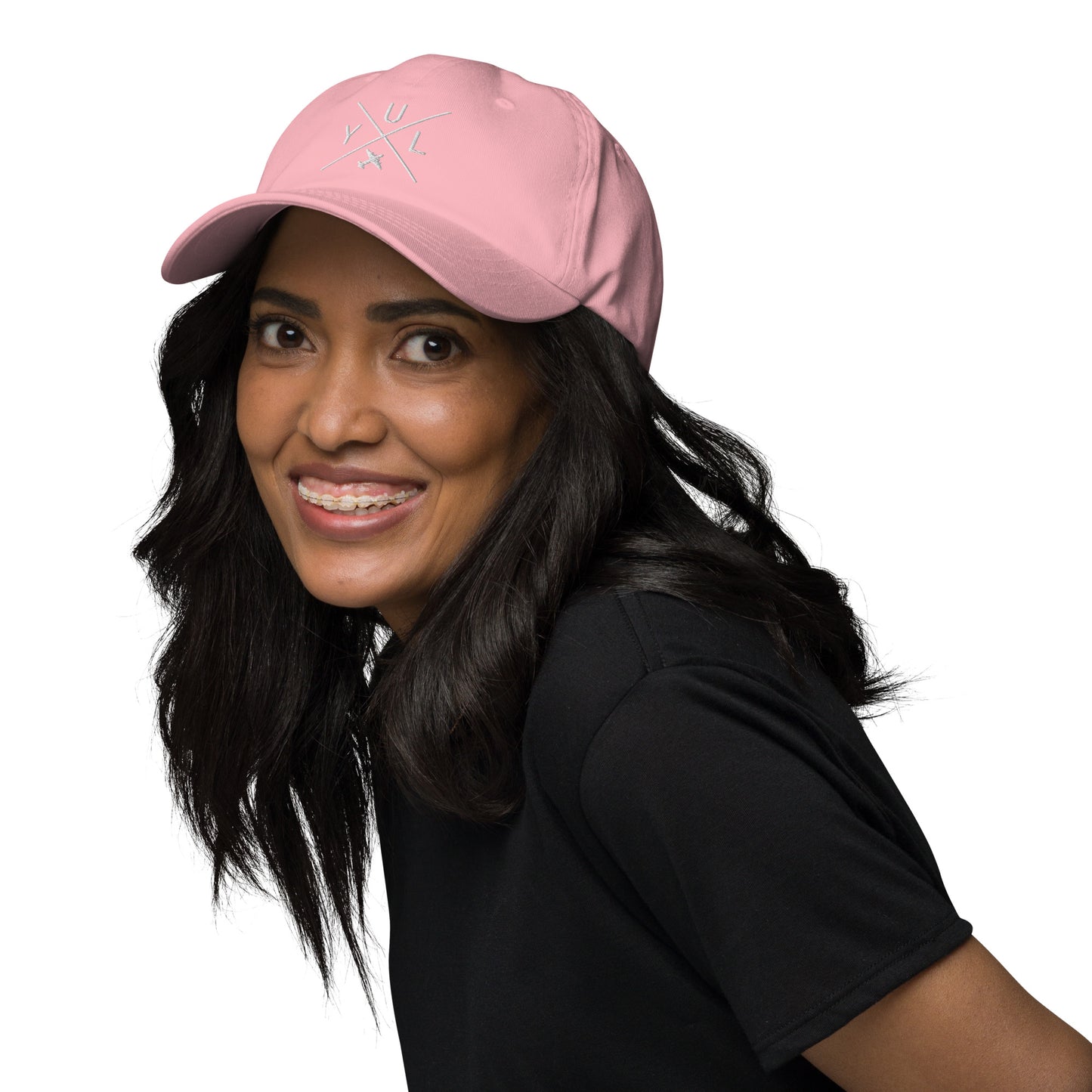 Crossed-X Dad Hat - White • YUL Montreal • YHM Designs - Image 08