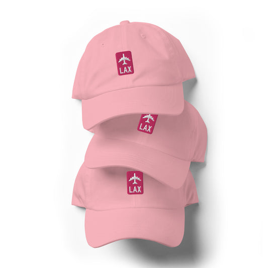 Jetliner Baseball Cap • Pink • LAX Los Angeles Souvenir • YHM Designs - Image 02