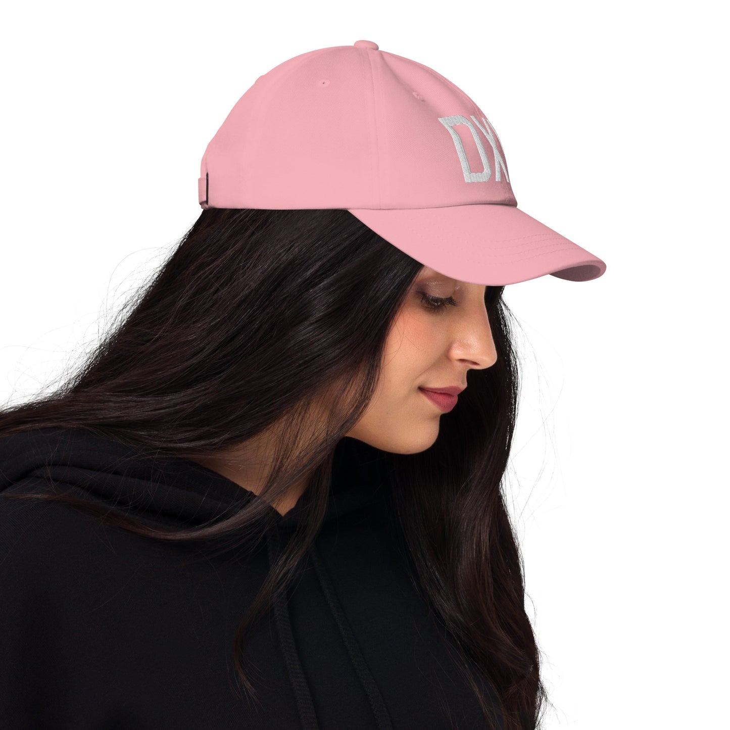 Airport Code Baseball Cap - White • DXB Dubai • YHM Designs - Image 11