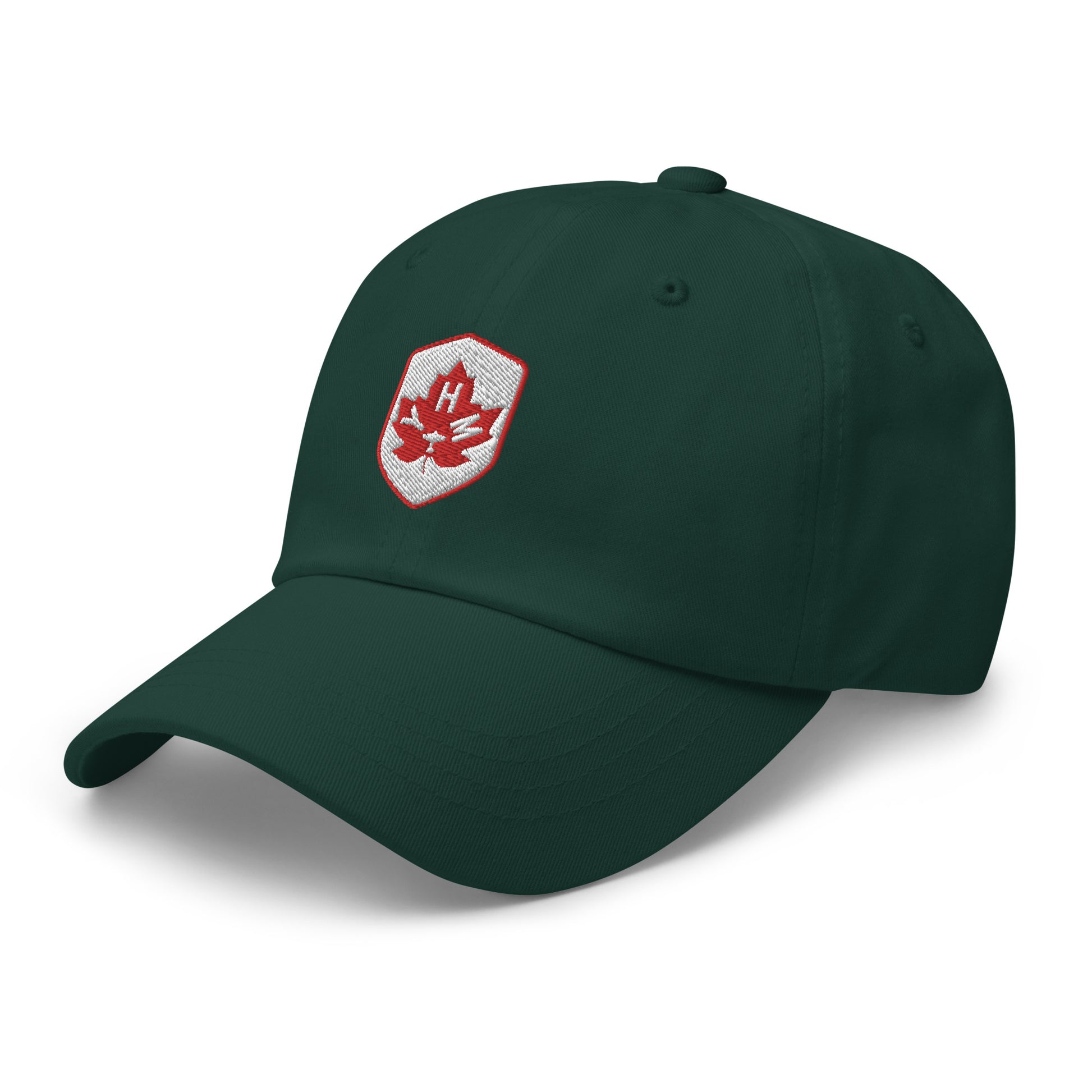 YHM Hamilton Baseball Cap • Maple Leaf Shield Design - Red & White • YHM Designs - Image 01