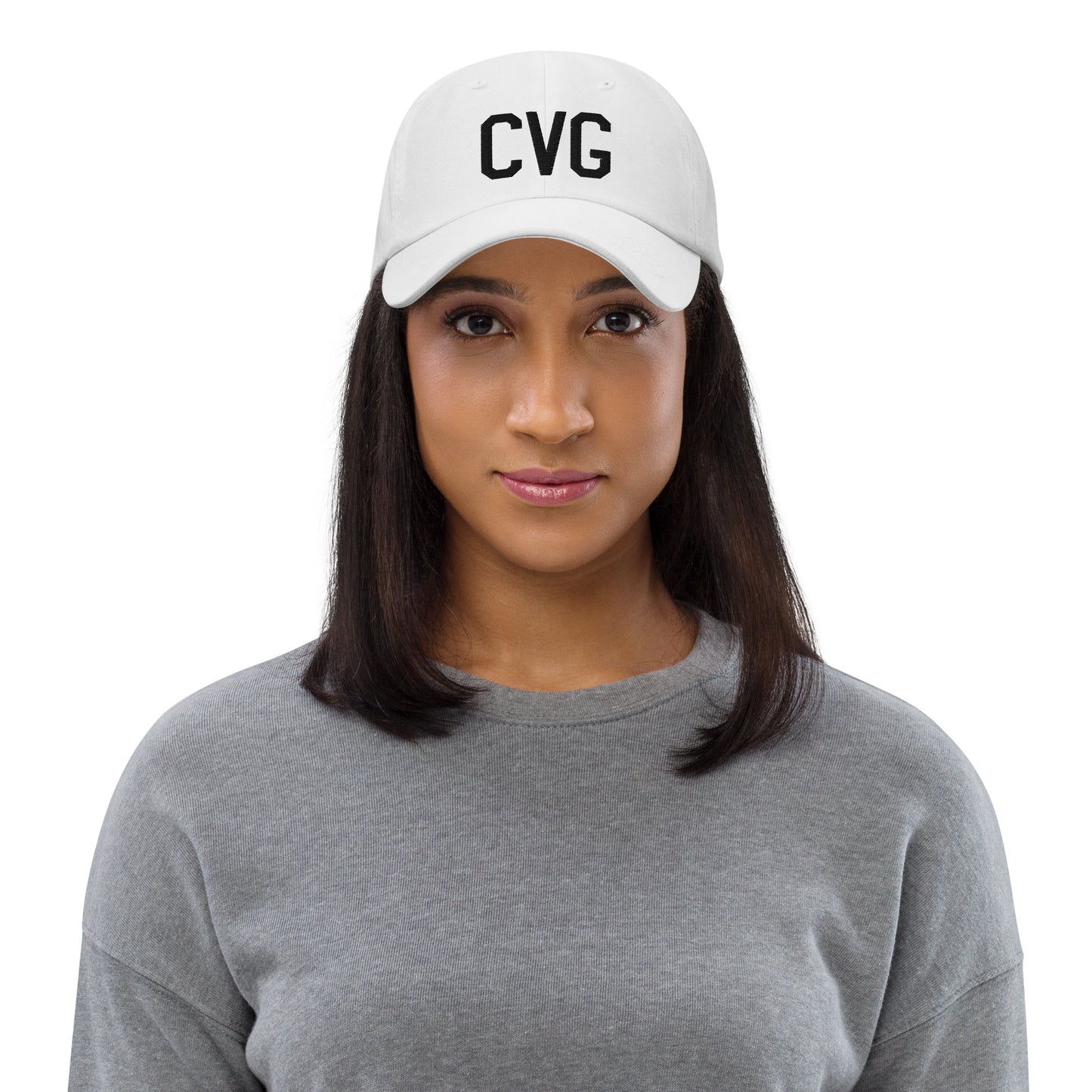 Airport Code Baseball Cap - Black • CVG Cincinnati • YHM Designs - Image 08