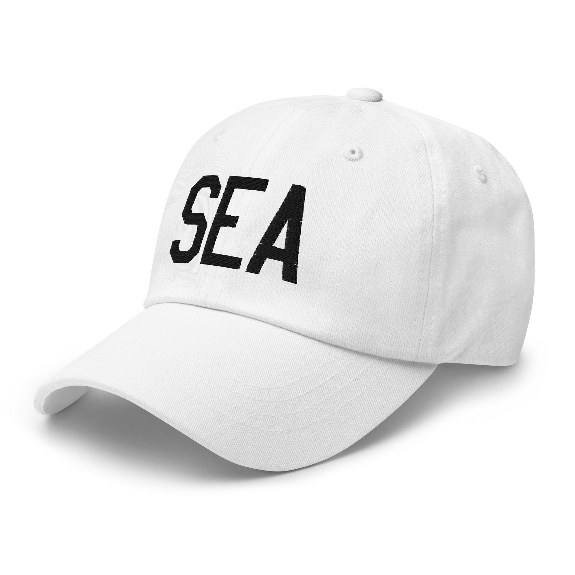 Airport Code Baseball Cap - Black • SEA Seattle • YHM Designs - Image 20
