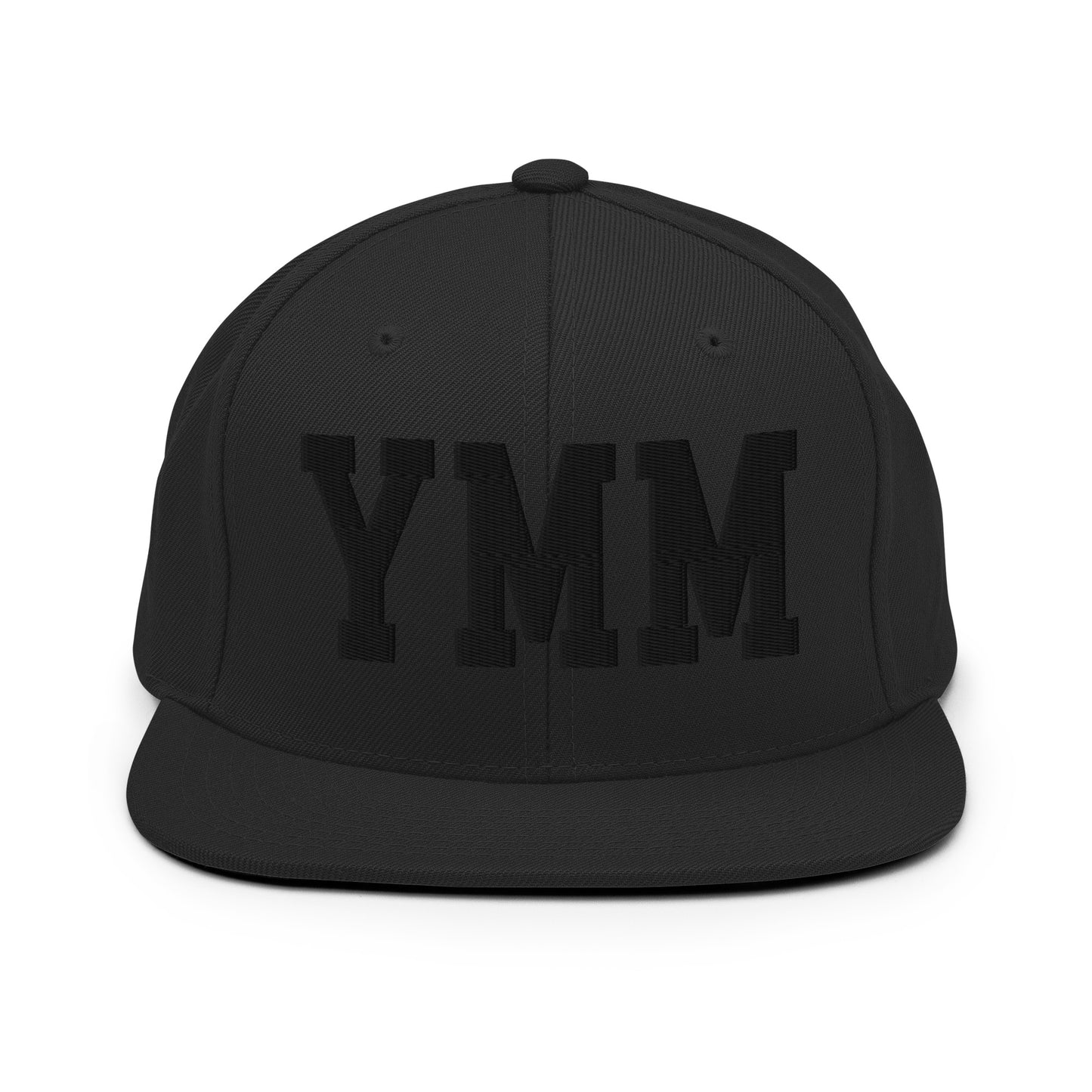 College-Style Classic Snapback Hat • Black • YMM Fort McMurray • YHM Designs - Image 07