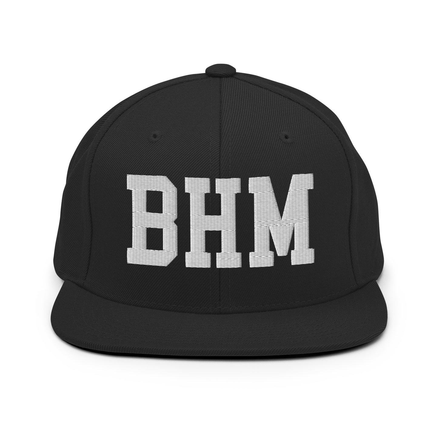 College-Style Classic Snapback Hat • White • BHM Birmingham • YHM Designs - Image 07