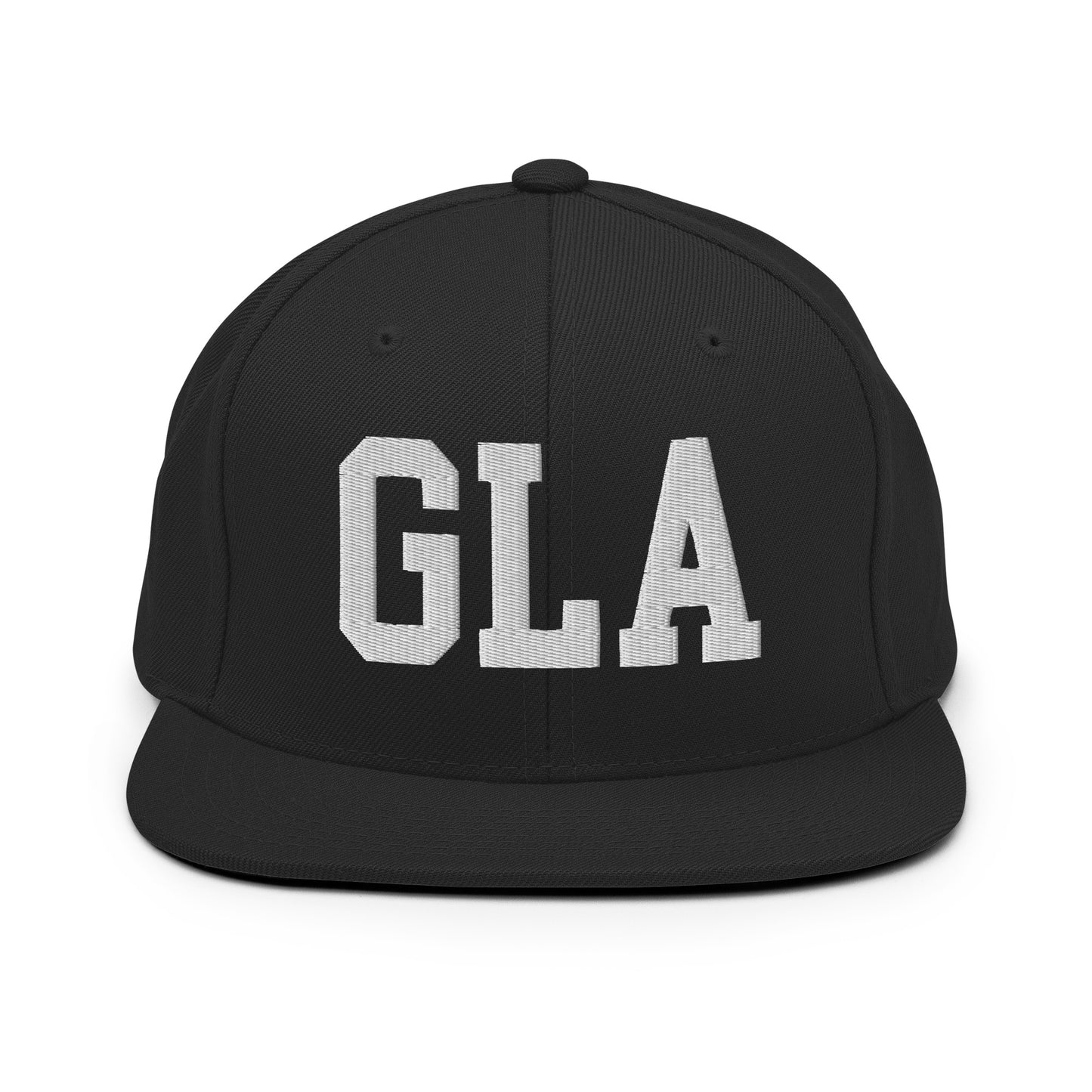 College-Style Classic Snapback Hat • White • GLA Glasgow • YHM Designs - Image 07