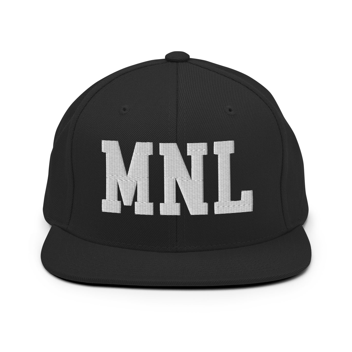 College-Style Classic Snapback Hat • White • MNL Manila Souvenir • YHM Designs - Image 07