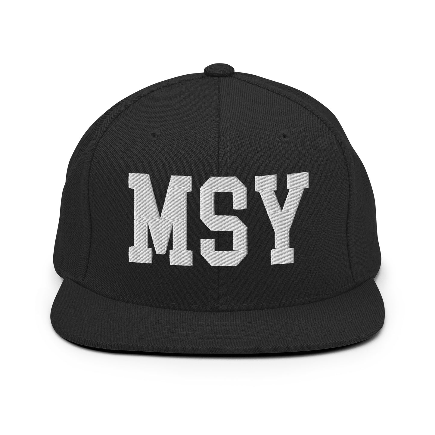 College-Style Classic Snapback Hat • White • MSY New Orleans Souvenir • YHM Designs - Image 07