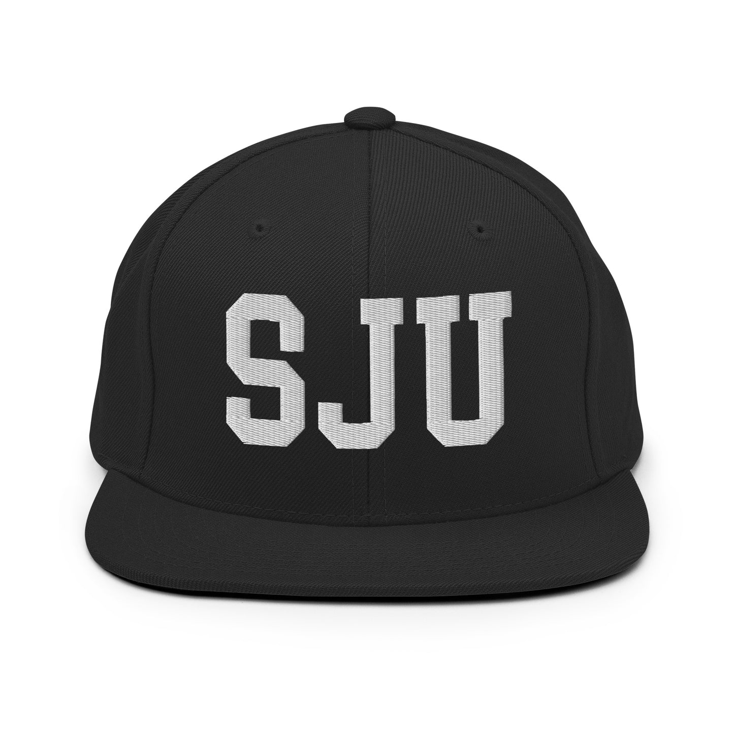 College-Style Classic Snapback Hat • White • SJU San Juan Souvenir • YHM Designs - Image 07