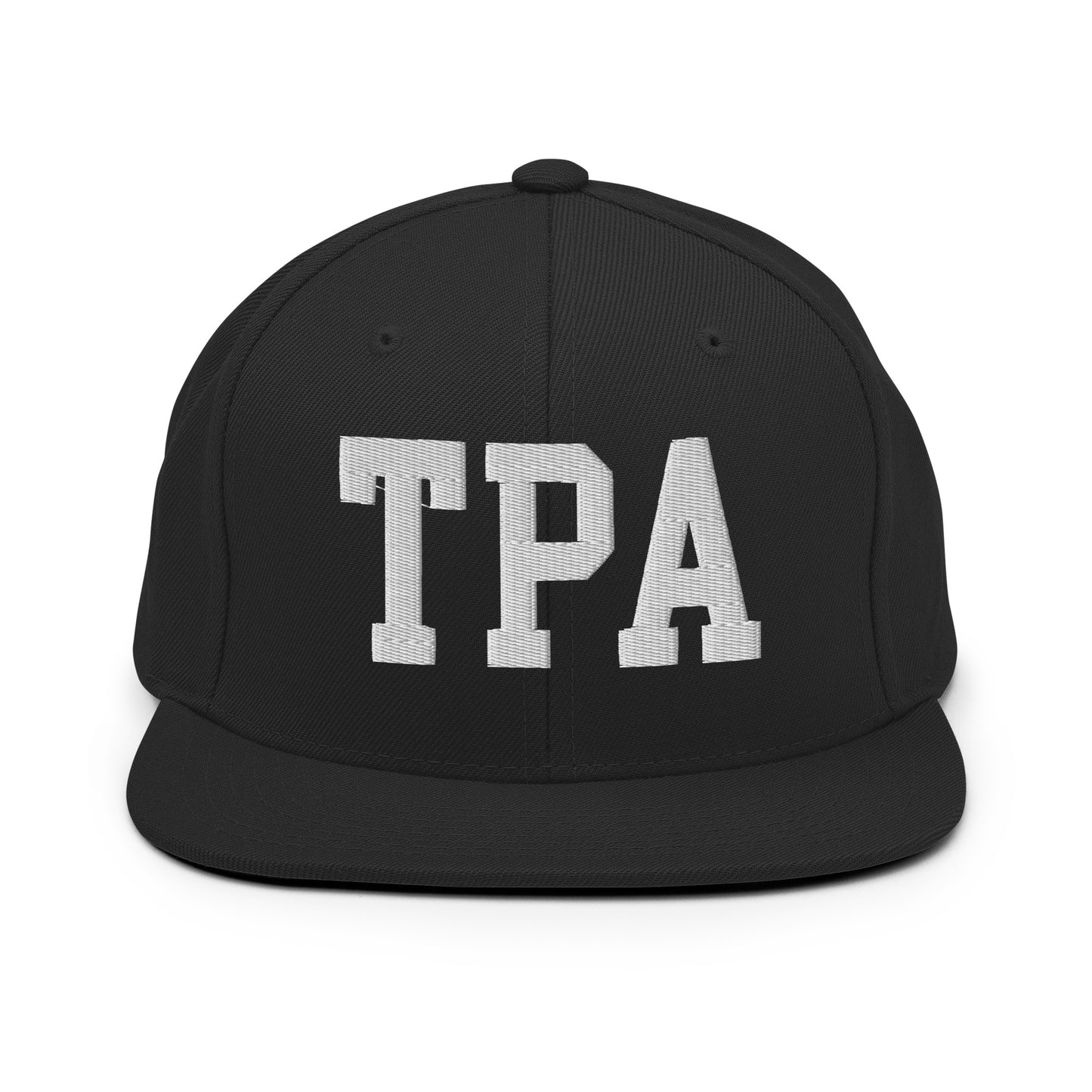 College-Style Classic Snapback Hat • White • TPA Tampa • YHM Designs - Image 07