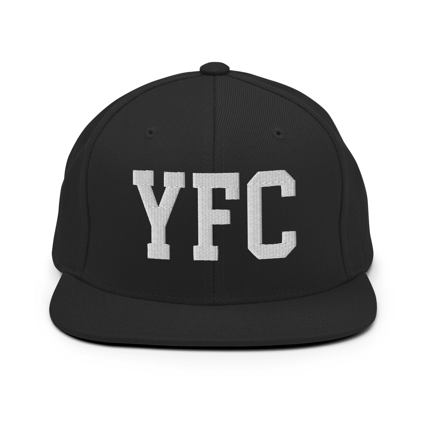 College-Style Classic Snapback Hat • White • YFC Fredericton Souvenir • YHM Designs - Image 07