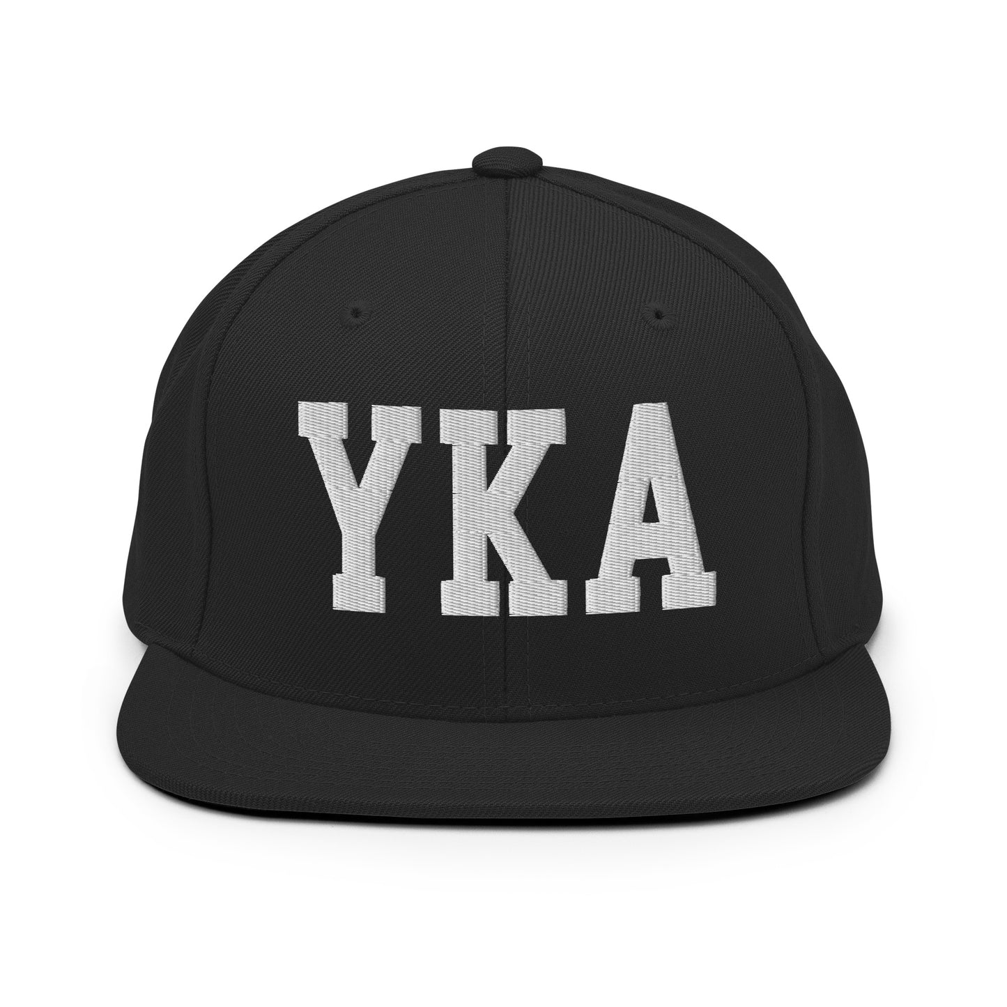 College-Style Classic Snapback Hat • White • YKA Kamloops Souvenir • YHM Designs - Image 07