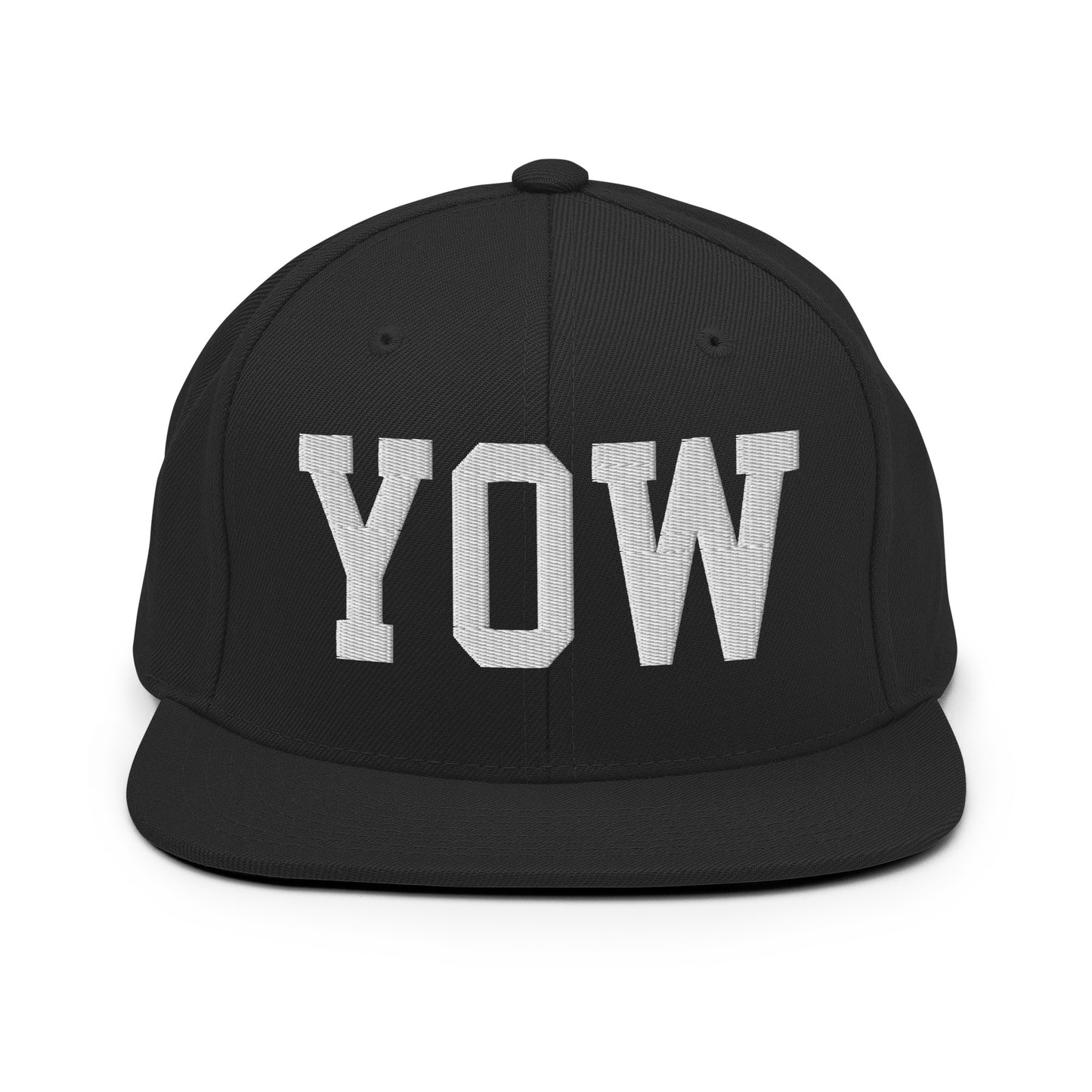 College-Style Classic Snapback Hat • White • YOW Ottawa • YHM Designs - Image 07