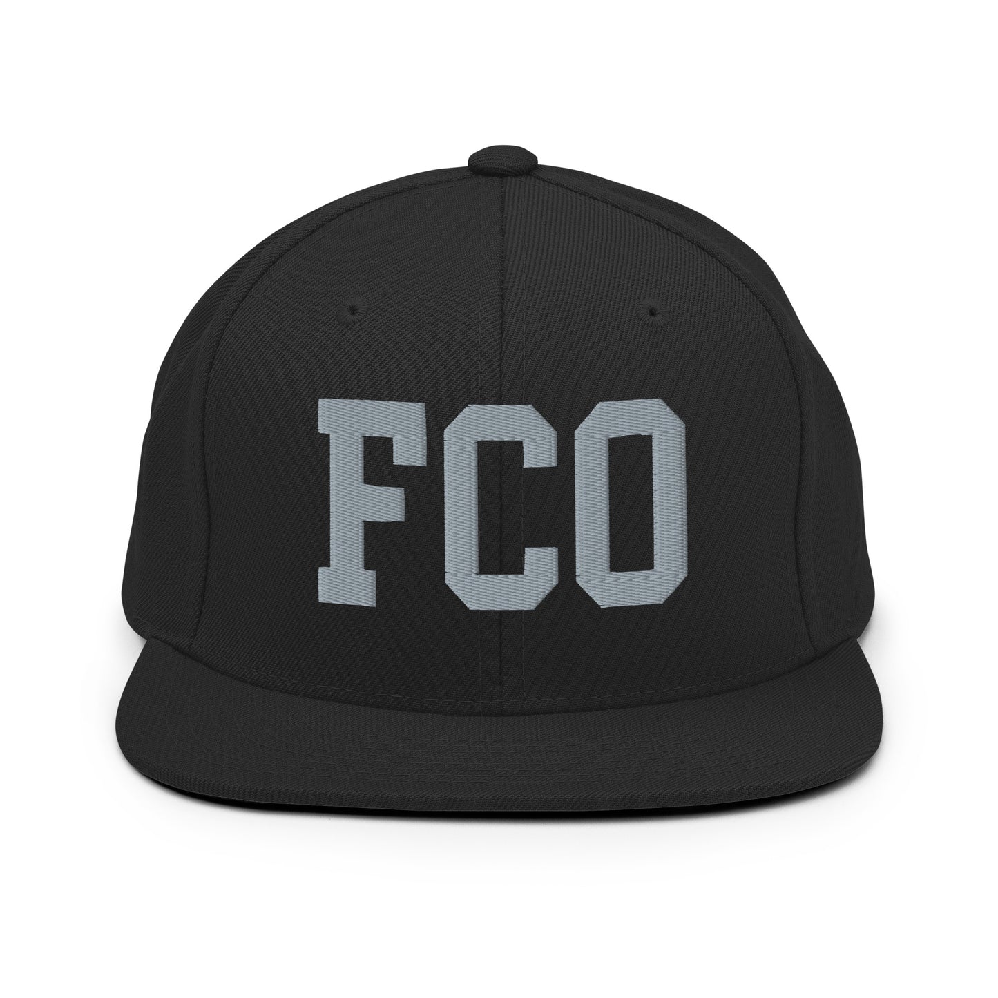 College-Style Classic Snapback Hat • Grey • FCO Rome Souvenir • YHM Designs - Image 07