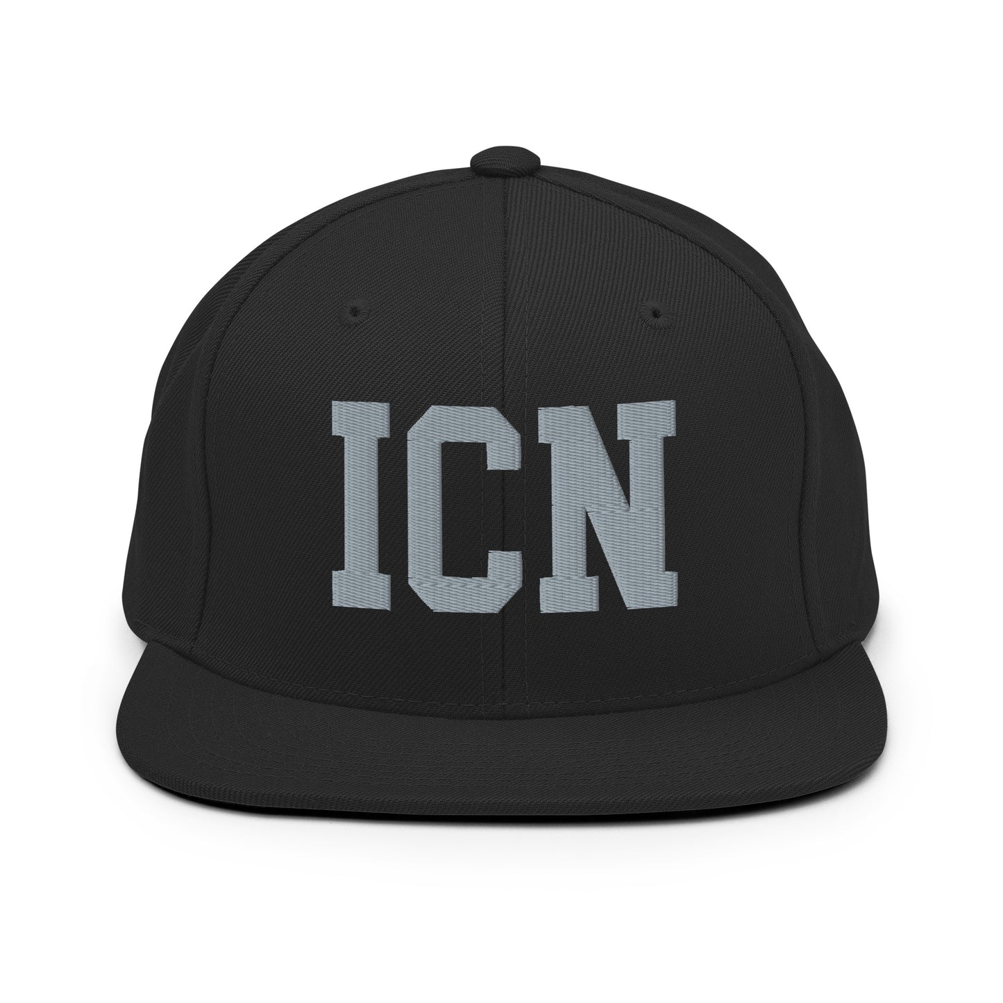 College-Style Classic Snapback Hat • Grey • ICN Seoul Souvenir • YHM Designs - Image 07
