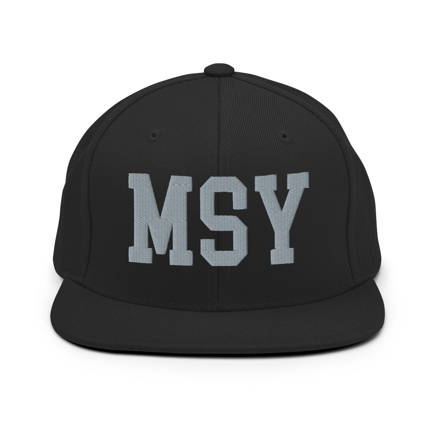 College-Style Classic Snapback Hat • Grey • MSY New Orleans Souvenir • YHM Designs - Image 07