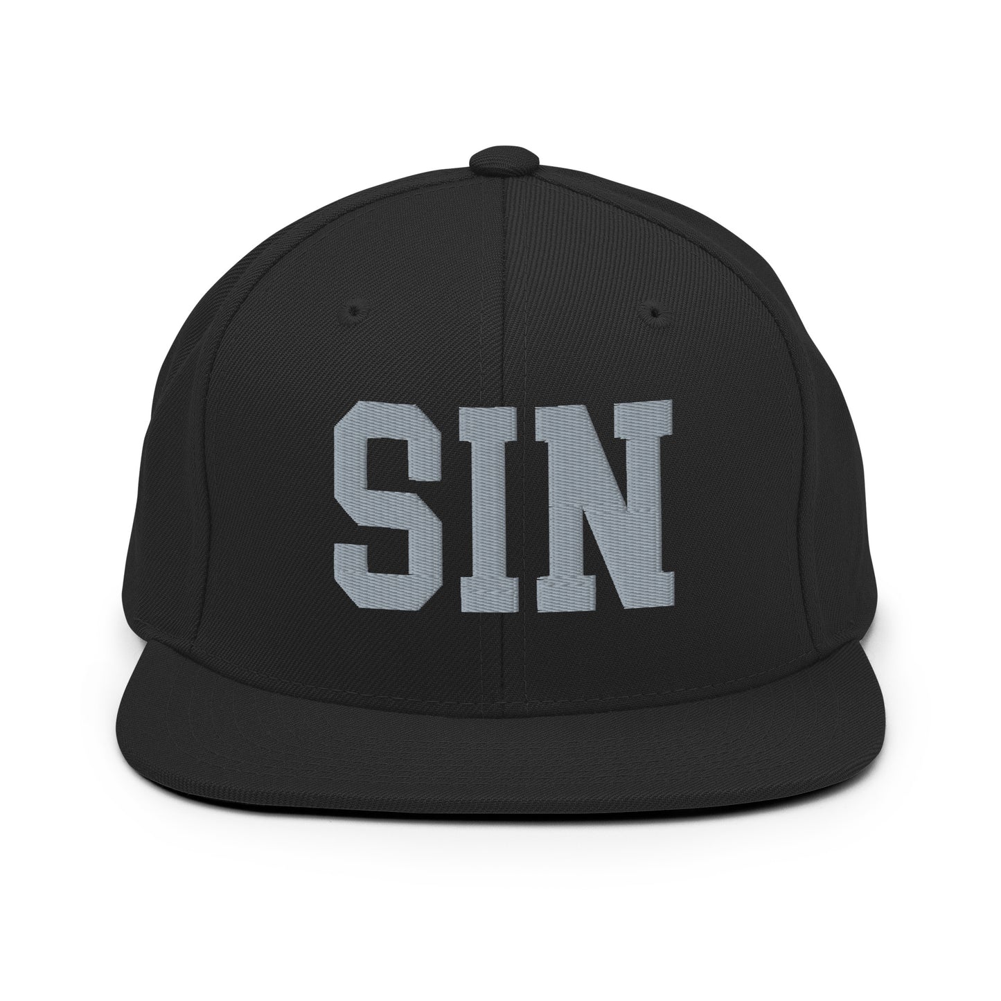 College-Style Classic Snapback Hat • Grey • SIN Singapore Souvenir • YHM Designs - Image 07