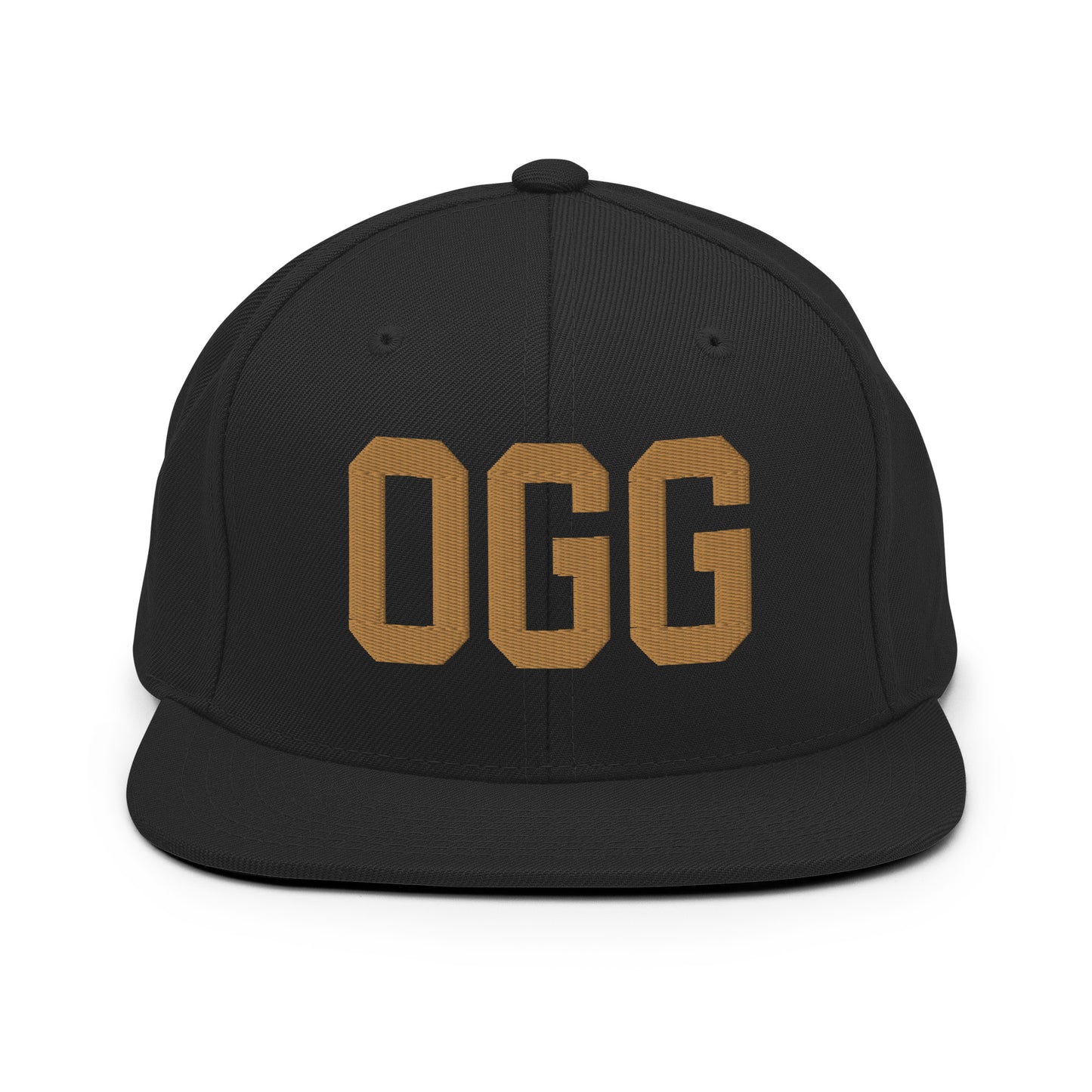 College-Style Classic Snapback Hat • Old Gold • OGG Maui Souvenir • YHM Designs - Image 07